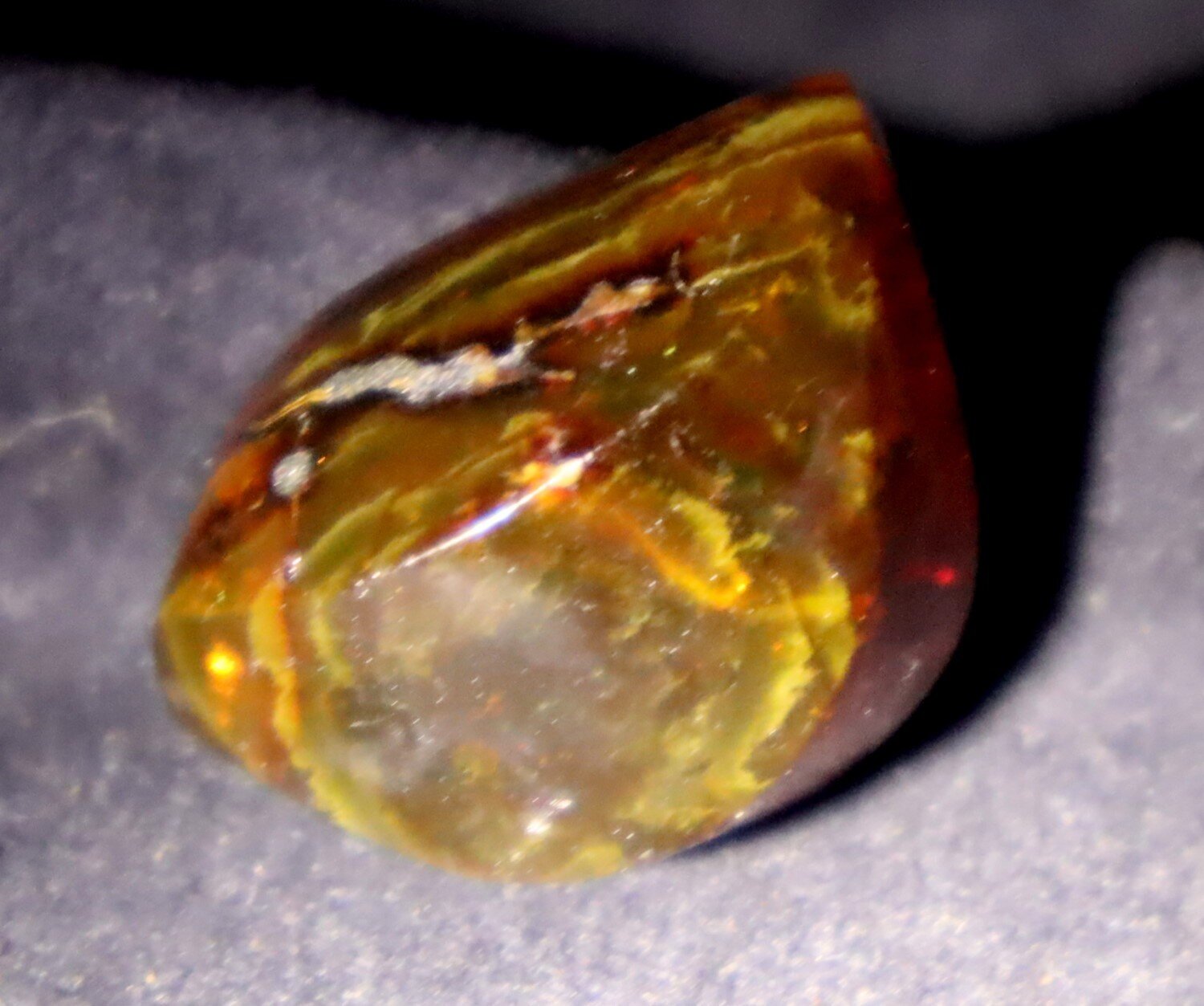 Excellent Natural Dominican Translucent Orange Green Amber Polished Stone 26mm – photo 6