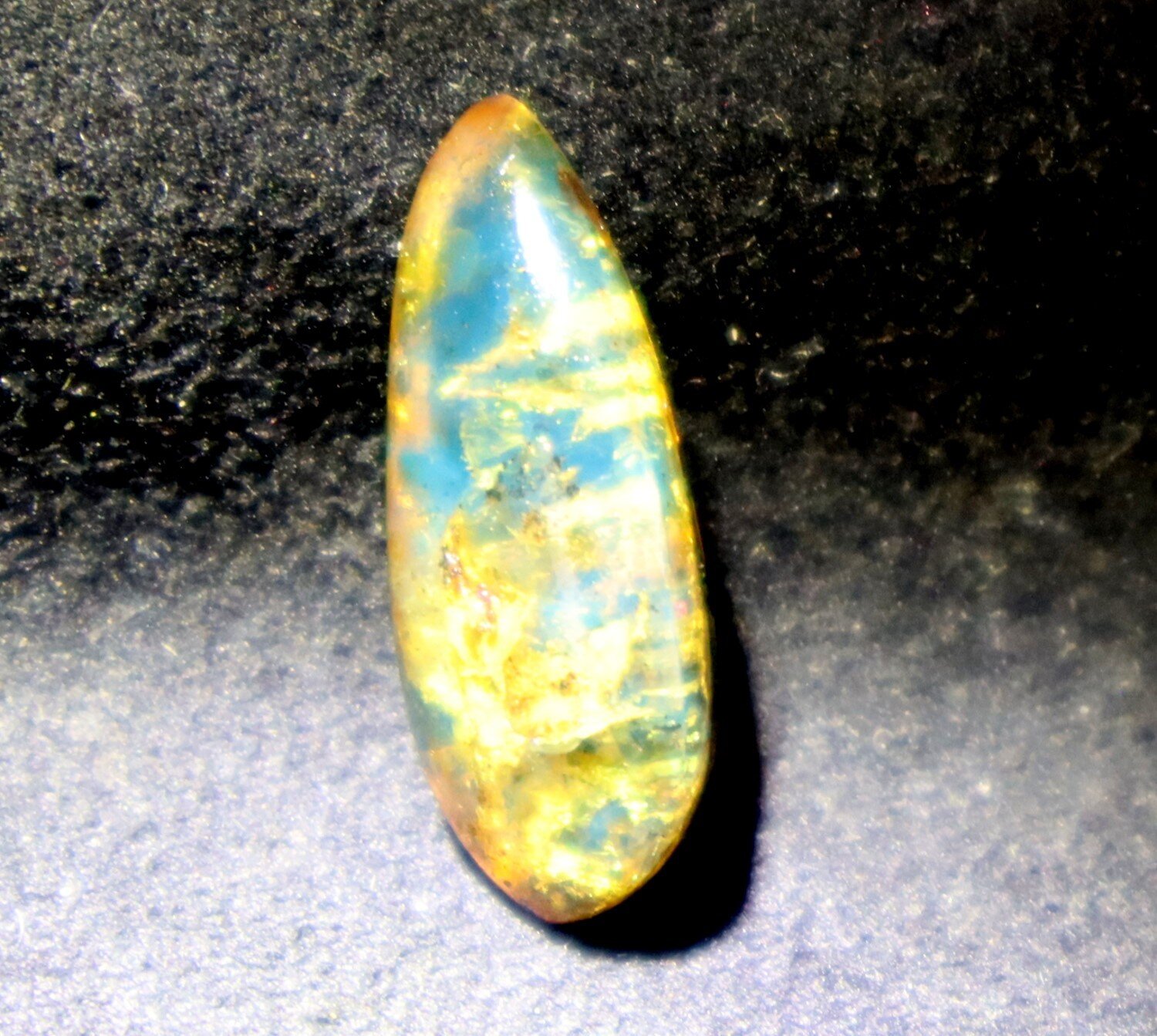 Lovely Natural Dominican Translucent Green Blue Amber Polished Stone 24mm – photo 8