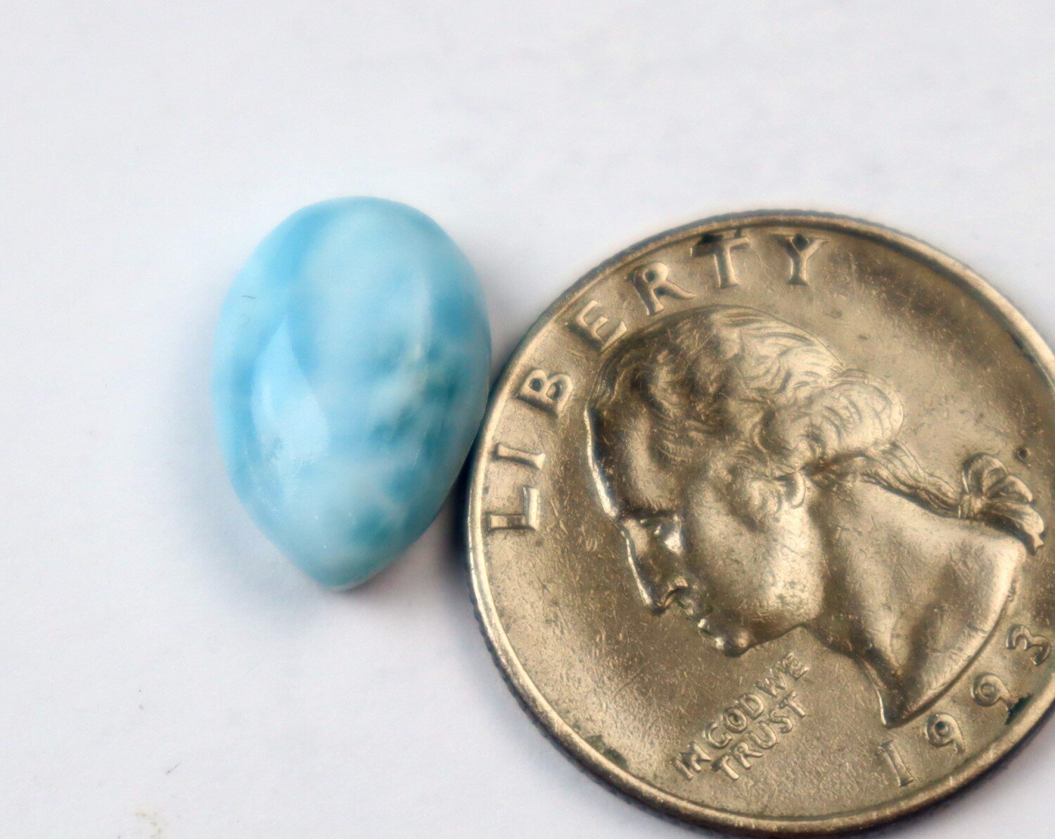 Lovely Natural Sky Blue Larimar Cabochon 15mm – photo 6