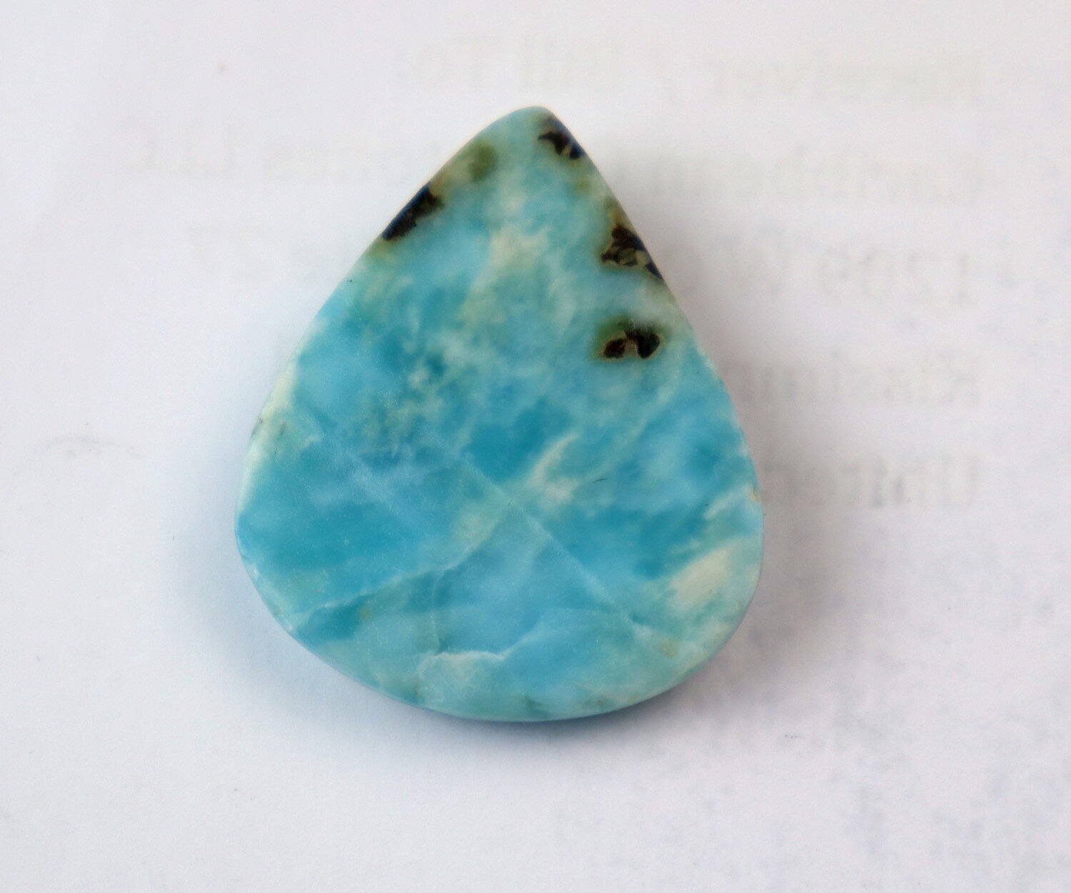 Exquisite Natural Sky Blue Larimar Cabochon 30mm – photo 4