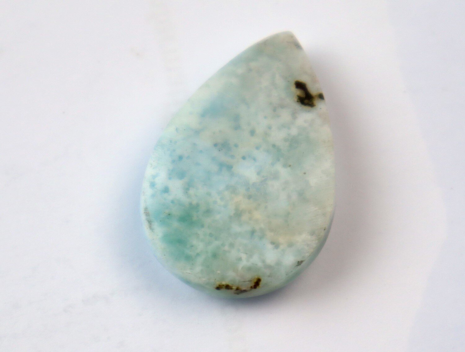 Unusual Pattern Natural Light Blue Larimar Teardrop Cabochon 31mm – photo 6