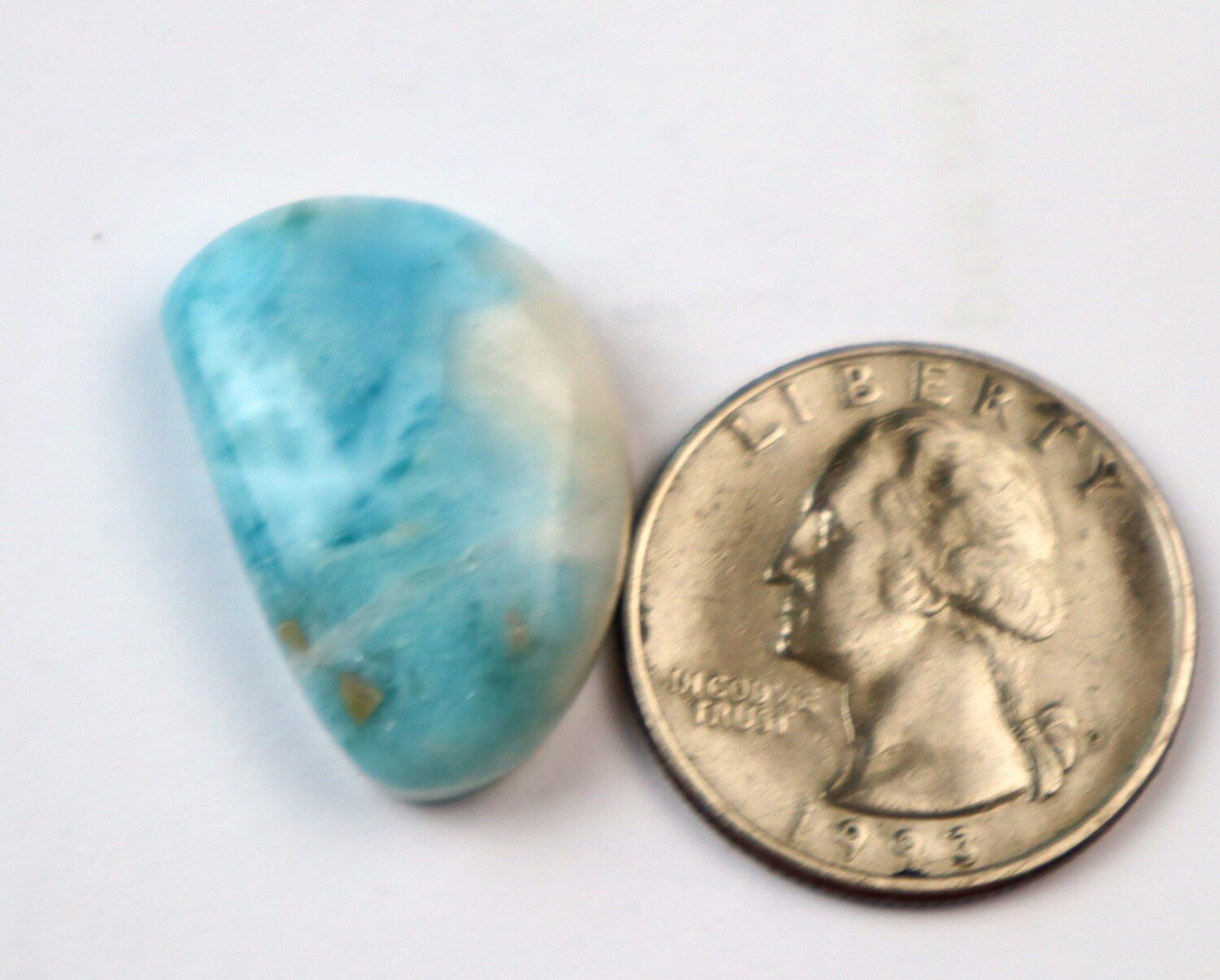 Beautiful Natural Sky Blue Larimar Half Moon Cabochon 26mm – photo 4