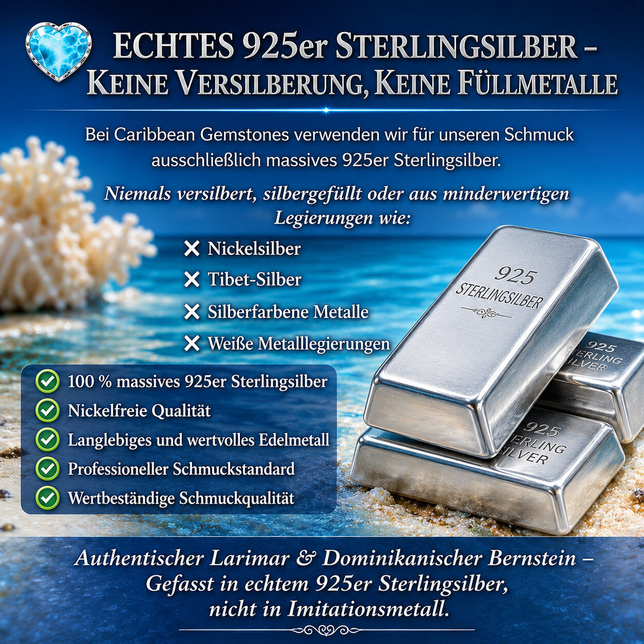 Dominikanischer Larimar Anhänger aus 925 Sterlingsilber Blau Tropfen 31 mm – photo 2