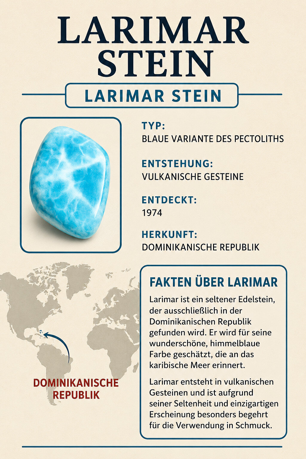 Larimar Anhänger 925 Sterlingsilber Himmelblau Naturstein Unikat aus der Karibik – photo 3