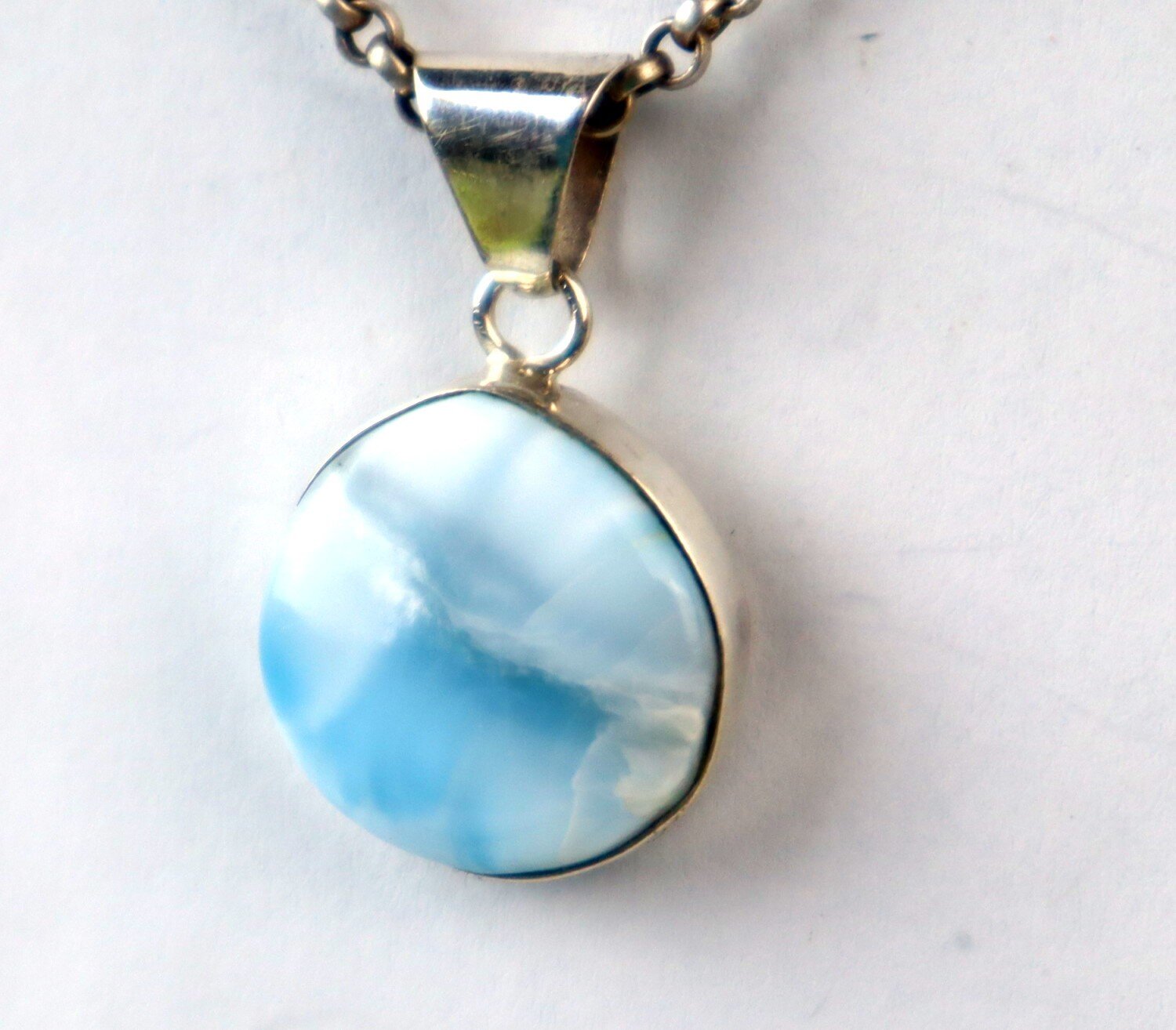 Hochwertiger Larimar Anhänger aus 925 Sterling Silber – Ozeanblau, Handgefertigt – photo 5