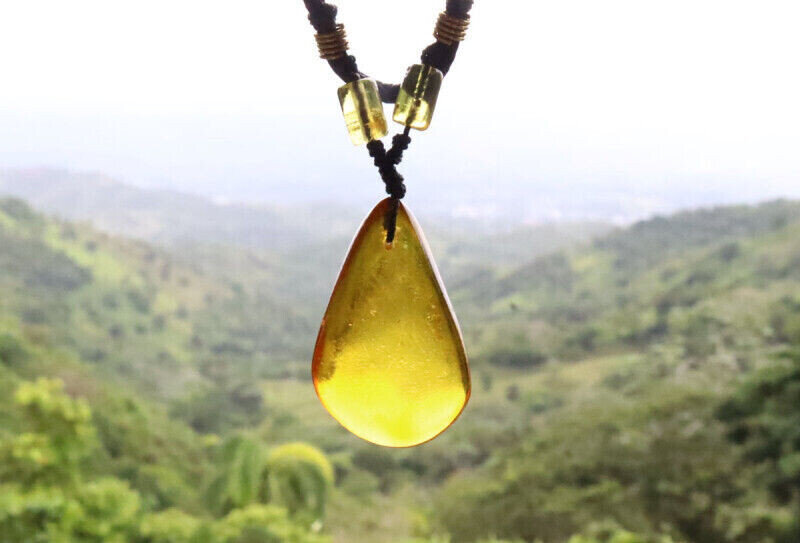 Exquisite Natural Clear Orange Green Amber Necklace 21inch – photo 4
