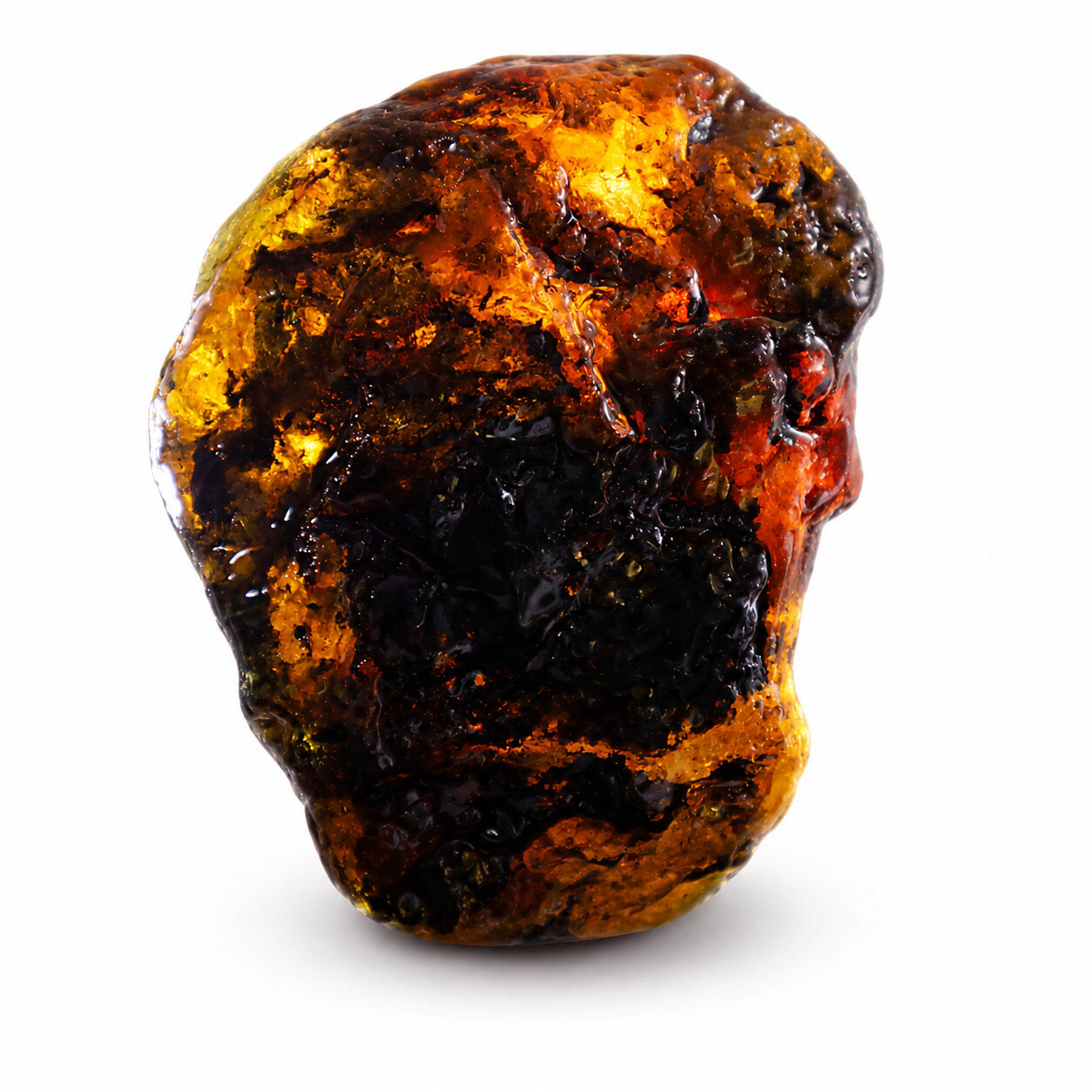 Natural Unique Dominican Green Cognac Blue Amber Rough Specimen Chunk 88mm 124gr – photo 9