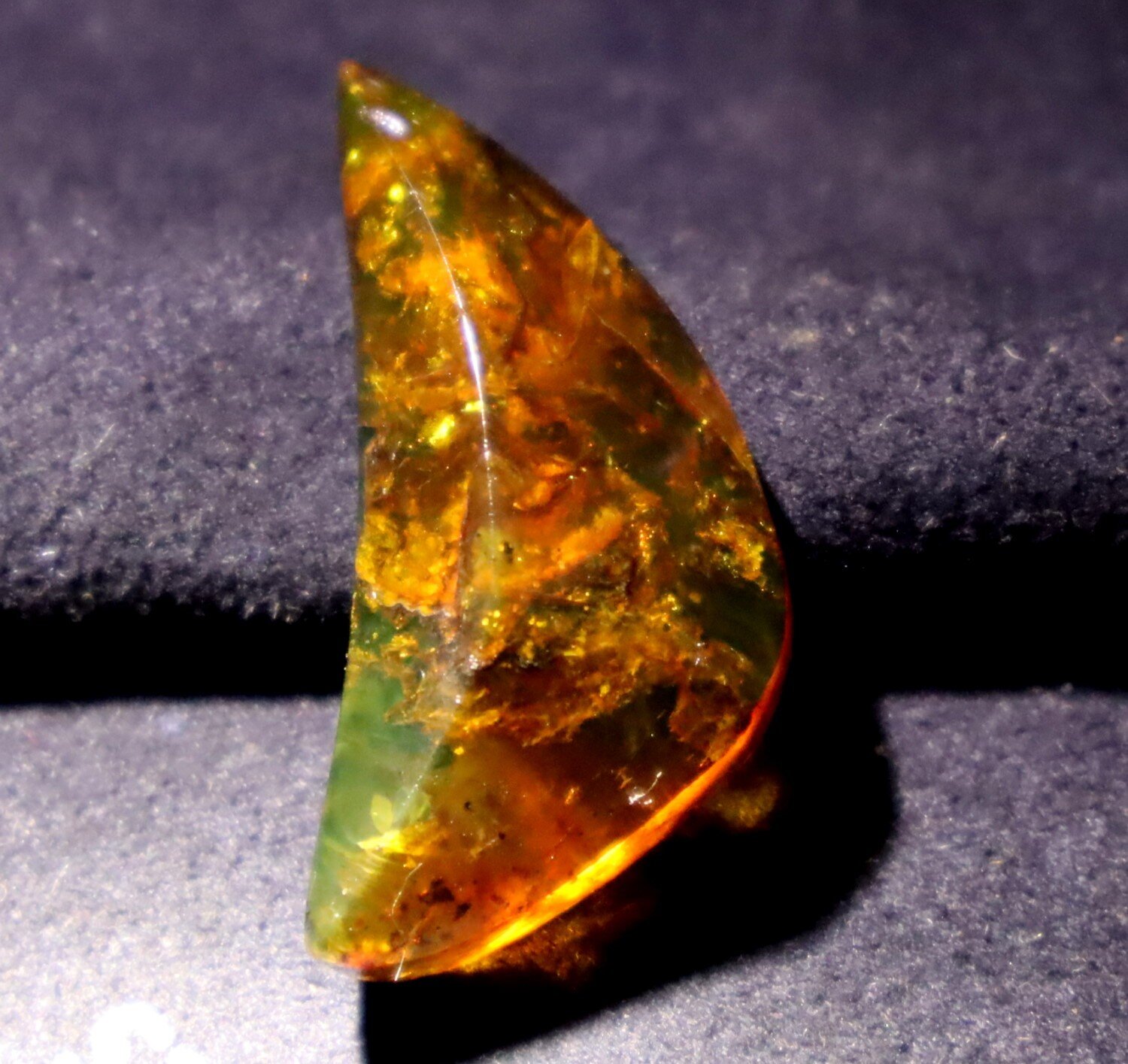 Excellent Natural Dominican Translucent Orange Green Amber Polished Stone 34mm – photo 5