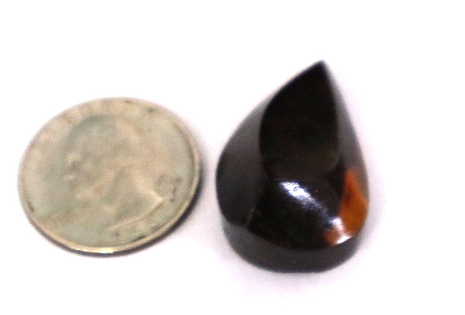 Impressive Natural Dominican Transparent Orange Green Amber Polished Stone 32mm – photo 6