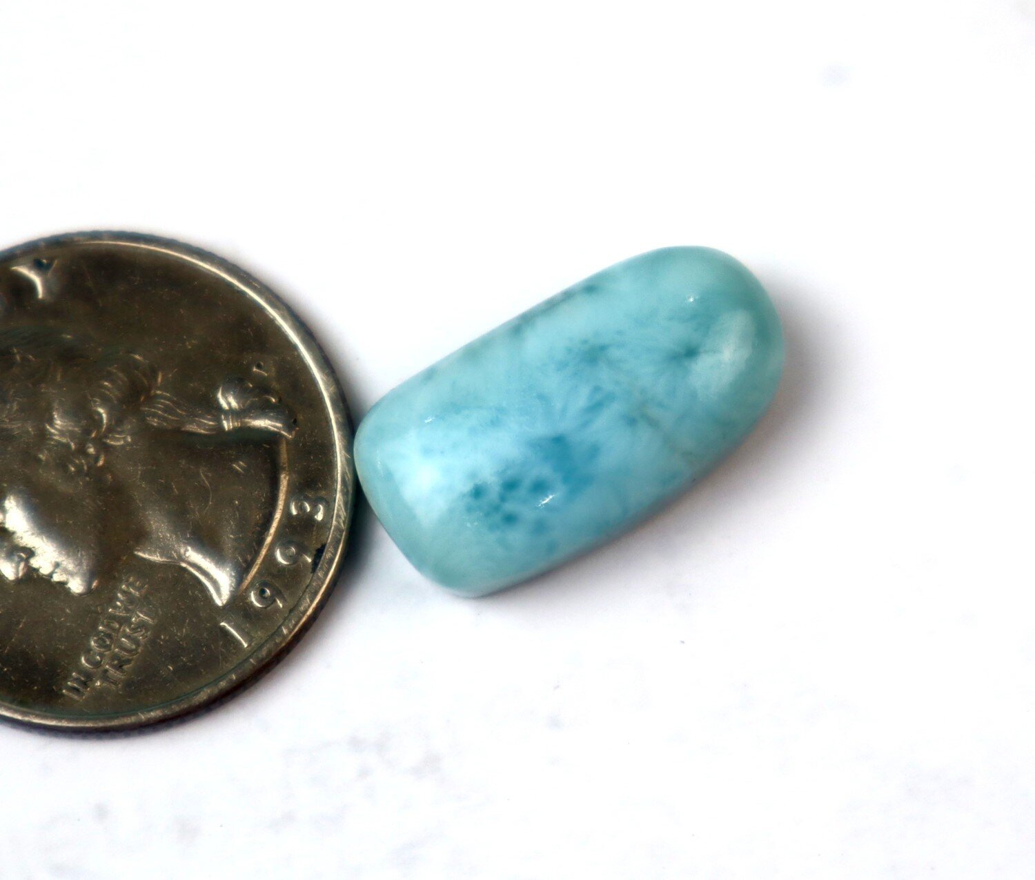 Finest Natural Sky Blue Larimar Cabochon 20mm – photo 3