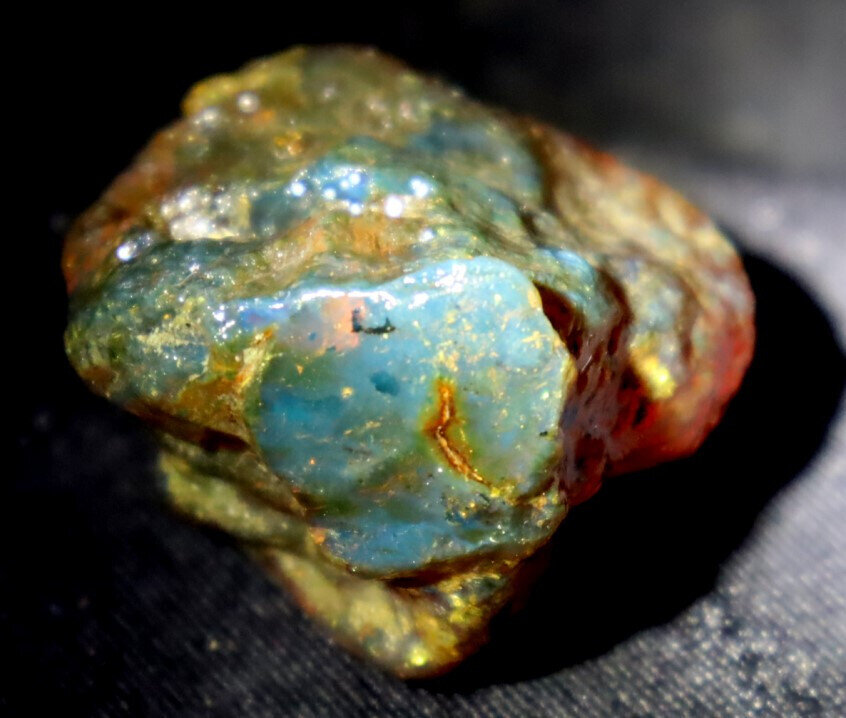 Excellent Dominican Crystal Clear Orange Blue Amber Rough Specimen 40mm 16.3g – photo 7