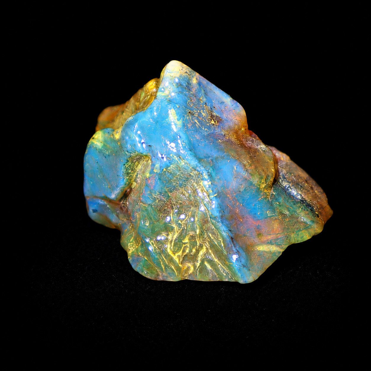 Fine Rare Deep Blue Dominican Amber Rough Specimen Chunk 44mm 12.7g – photo 5
