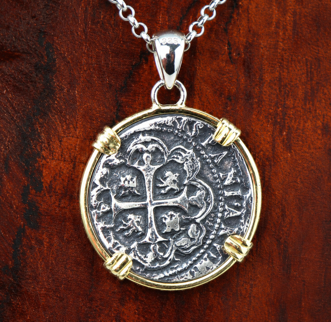 Atocha Style Habsburg Shipwreck 8 Reales Coin Pendant 17.2g 925 Silver – photo 6