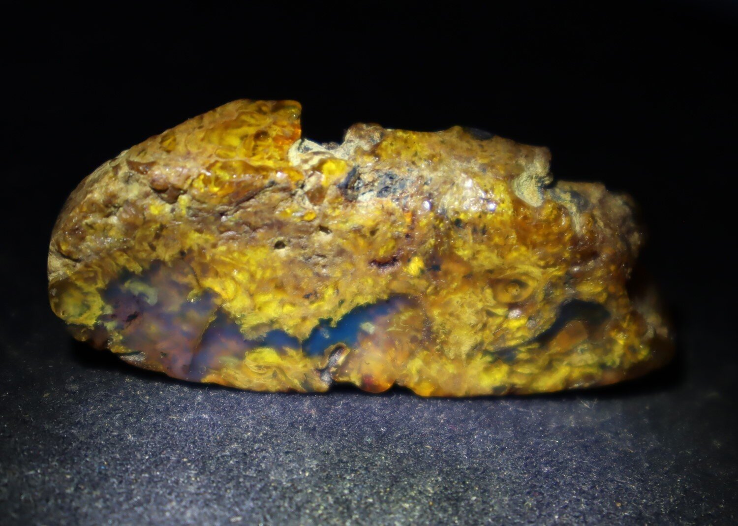 Charming Design Natural Translucent Deep Blue Amber Slab Slice Specimen 47mm 6g – photo 3
