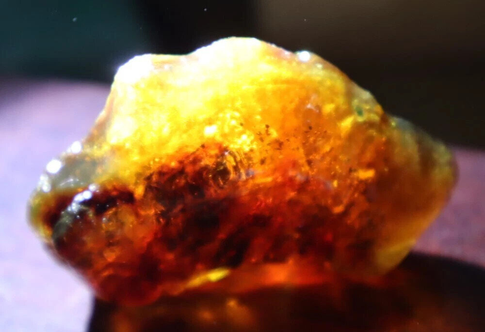 Fine Natural Dominican Crystal Clear Orange Green Amber Rough Specimen 54mm 15g – photo 7