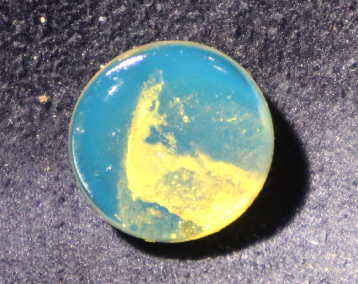Exquisite Natural Dominican Clear Sky Blue Amber Polished Round Cab Stone 14mm – photo 4