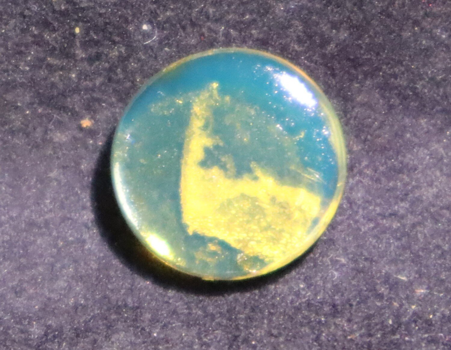 Exquisite Natural Dominican Clear Sky Blue Amber Polished Round Cab Stone 14mm – photo 6