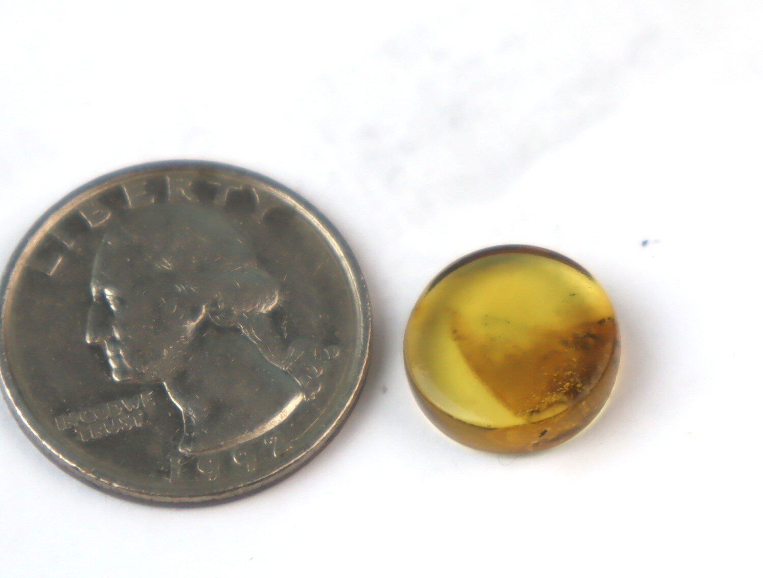 Exquisite Natural Dominican Clear Sky Blue Amber Polished Round Cab Stone 14mm – photo 8
