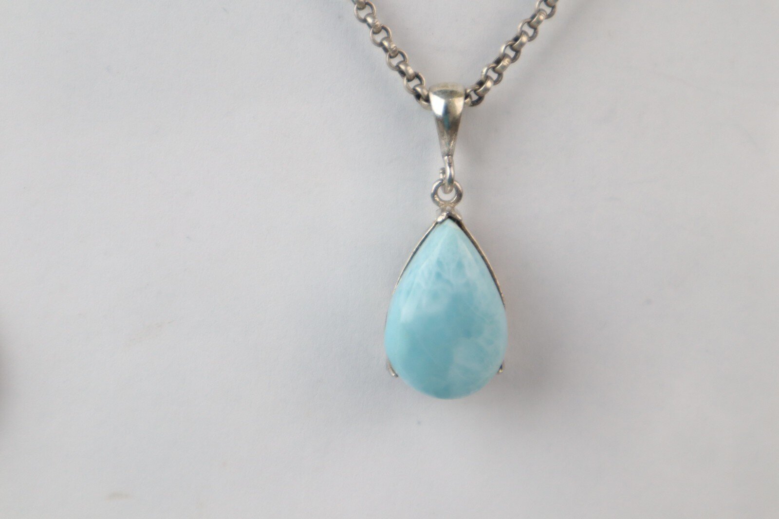Exquisite Handcrafted Sky Blue Larimar 925 Sterling Silver Sun Pendant 39mm – photo 4