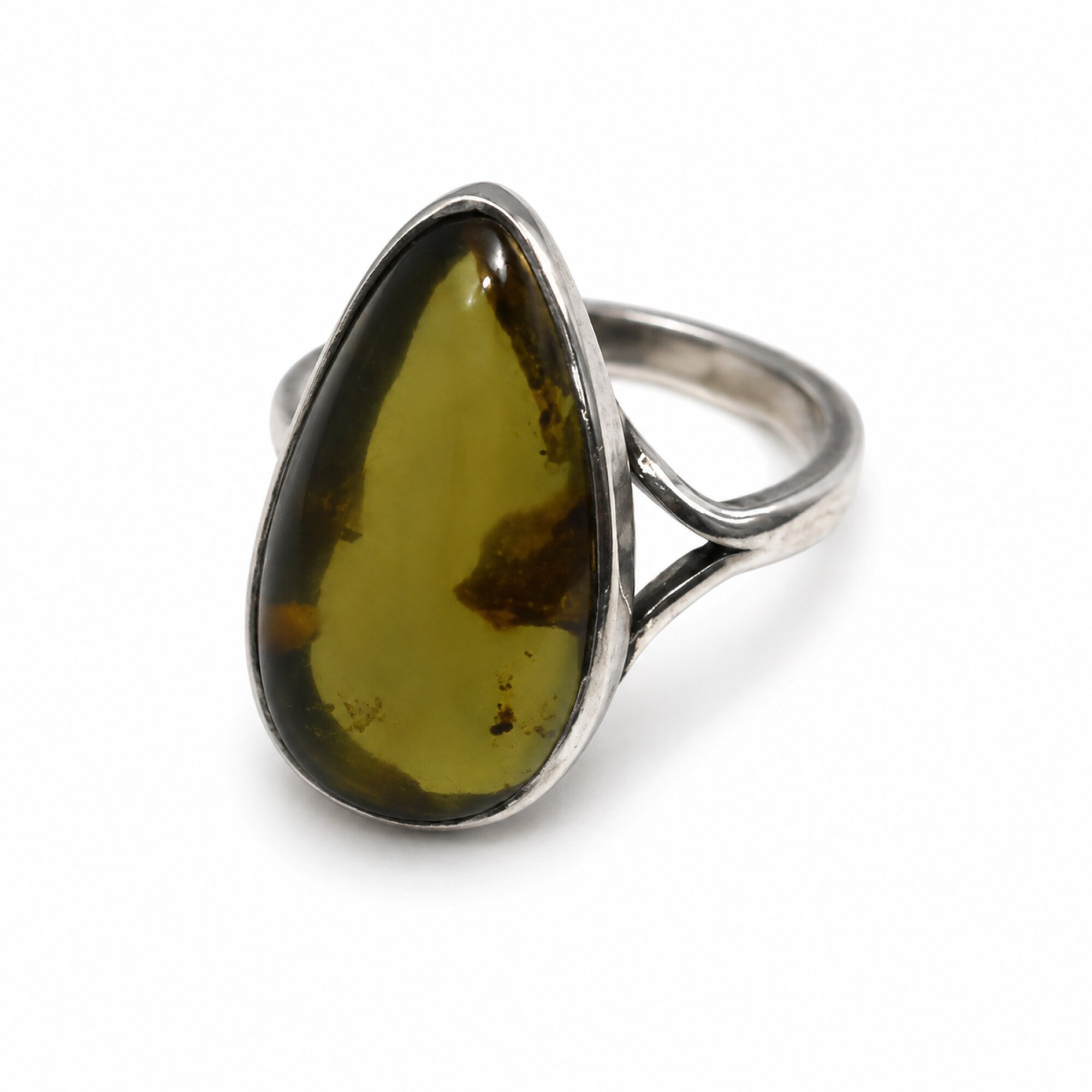 Master Crafted Clear Royal Blue Dominican Amber 925 Sterling Silver Ring #8 – photo 4