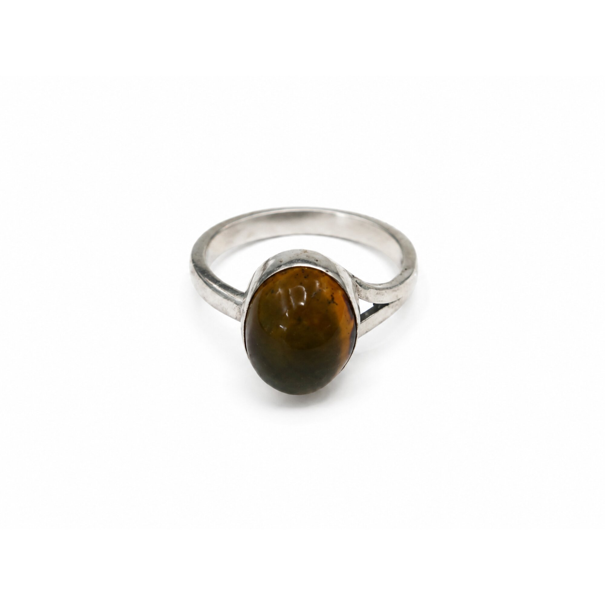 Hand Finished Clear Light Blue Dominican Amber 925 Sterling Silver Ring #5.75 – photo 4
