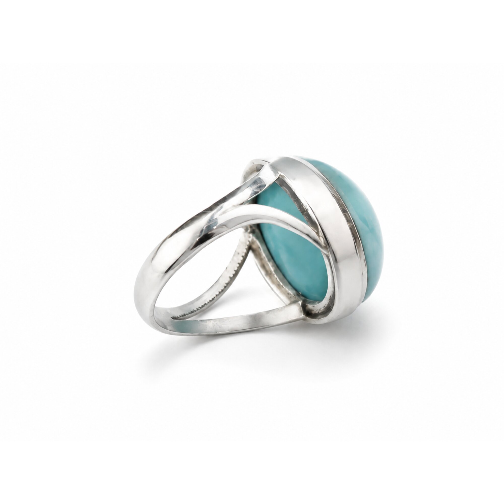Artisan Made Sea Blue Larimar 925 Sterling Silver Ring #7.5 – photo 4