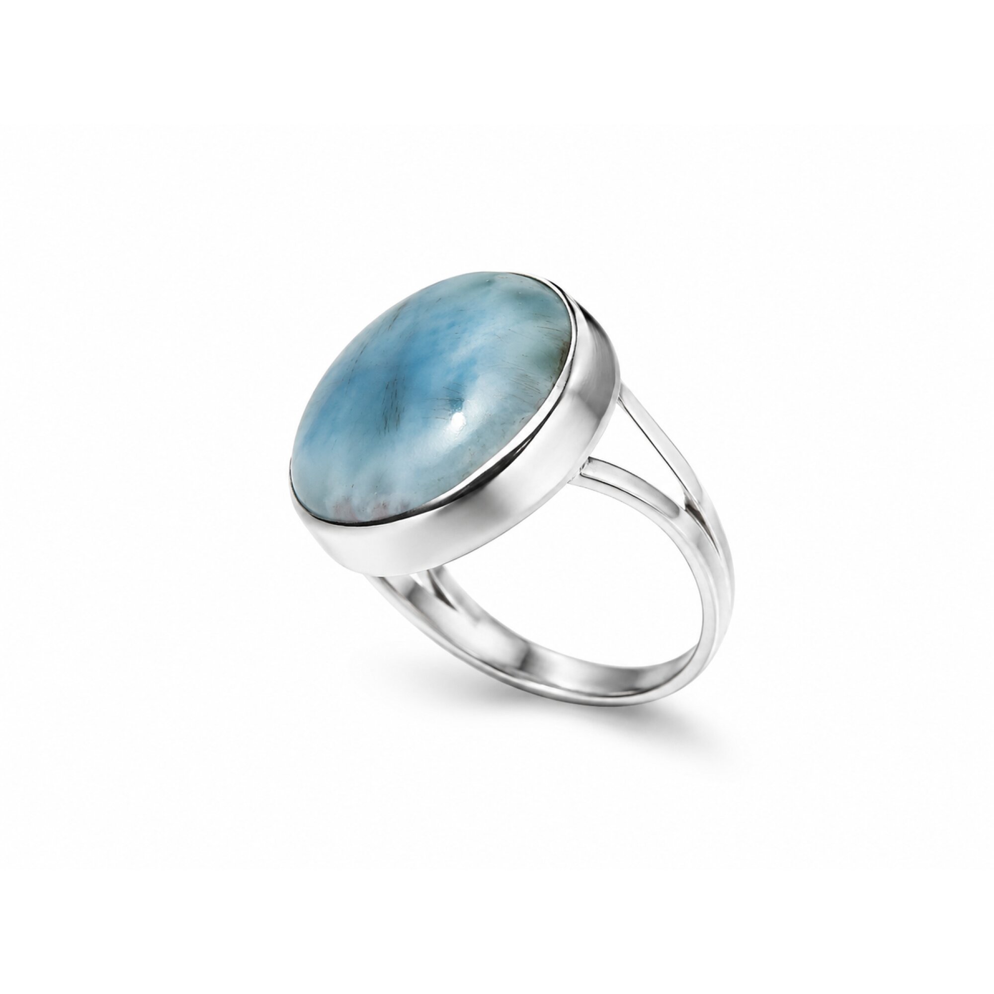 Carefully Handmade Sky Blue Larimar 925 Sterling Silver Ring #7.5 – photo 2