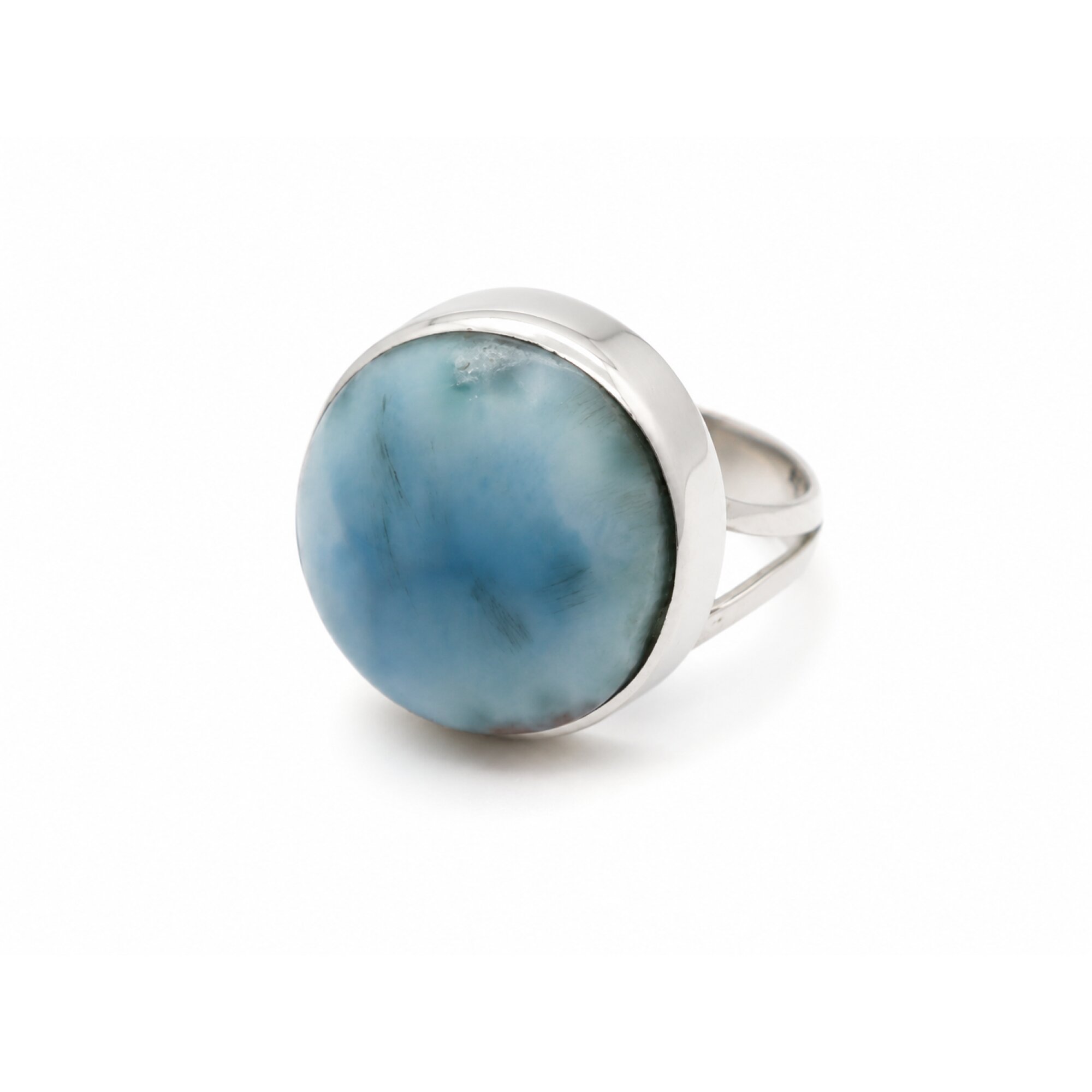 Carefully Handmade Sky Blue Larimar 925 Sterling Silver Ring #7.5 – photo 3
