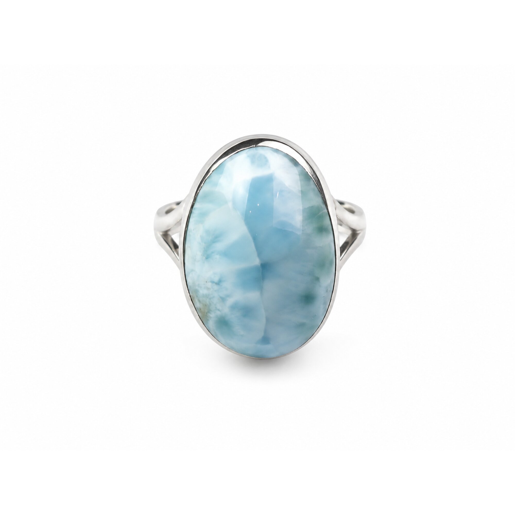 Timeless Island Style Sky Blue Larimar 925 Sterling Silver Ring #7.25 – photo 2