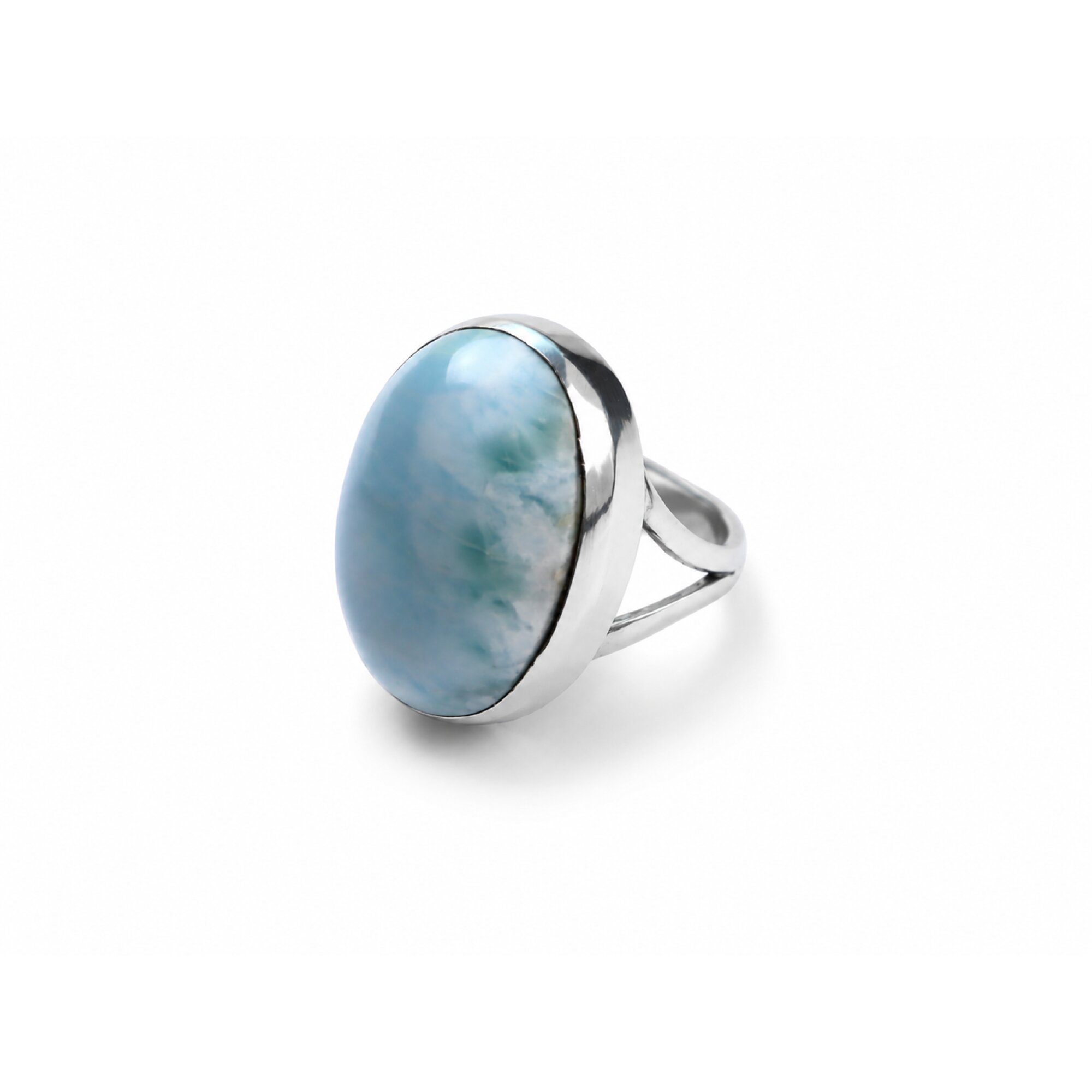 Studio Made Sky Blue Larimar 925 Sterling Silver Ring #7.5 – photo 2