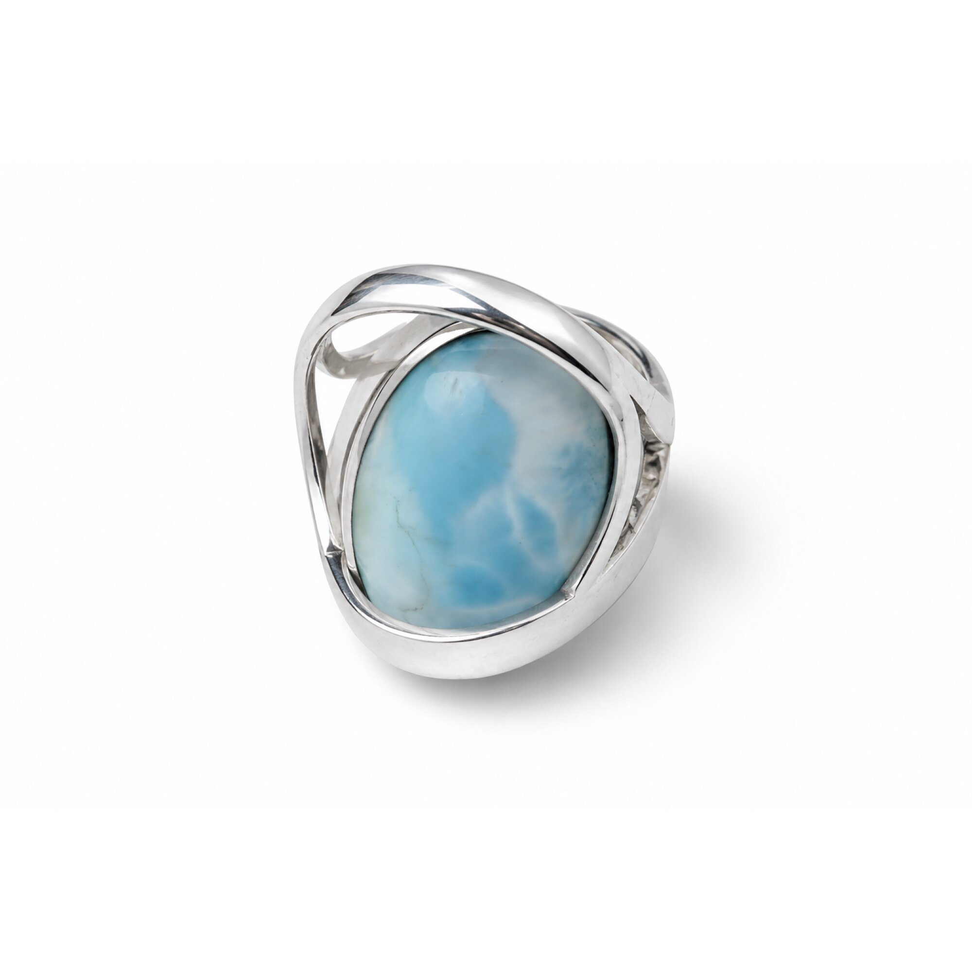 Boutique Collection Sky Blue Larimar 925 Sterling Silver Ring #6.5 – photo 3