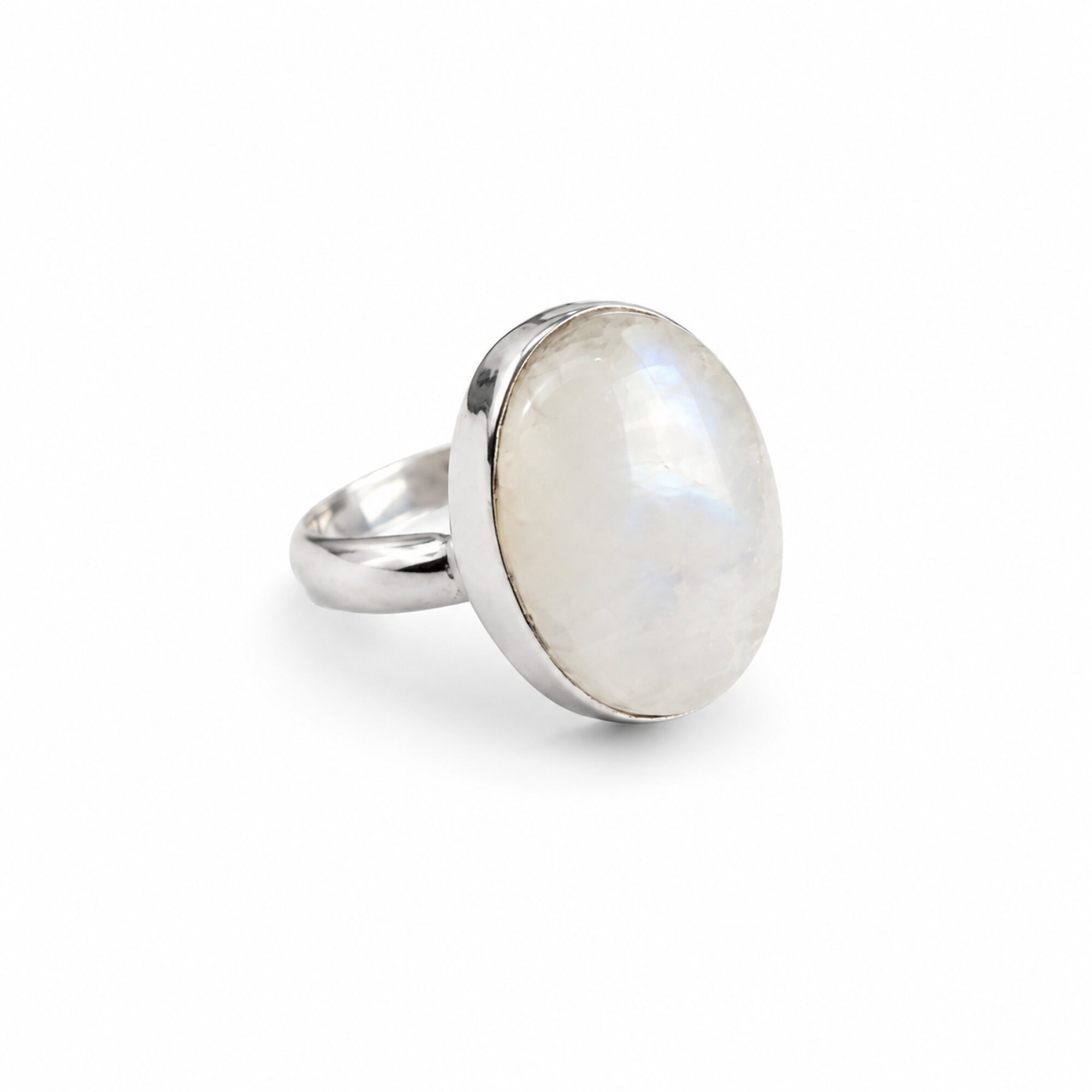 Artisan Crafted Purple White Moonstone 925 Sterling Silver Ring #9 – photo 4
