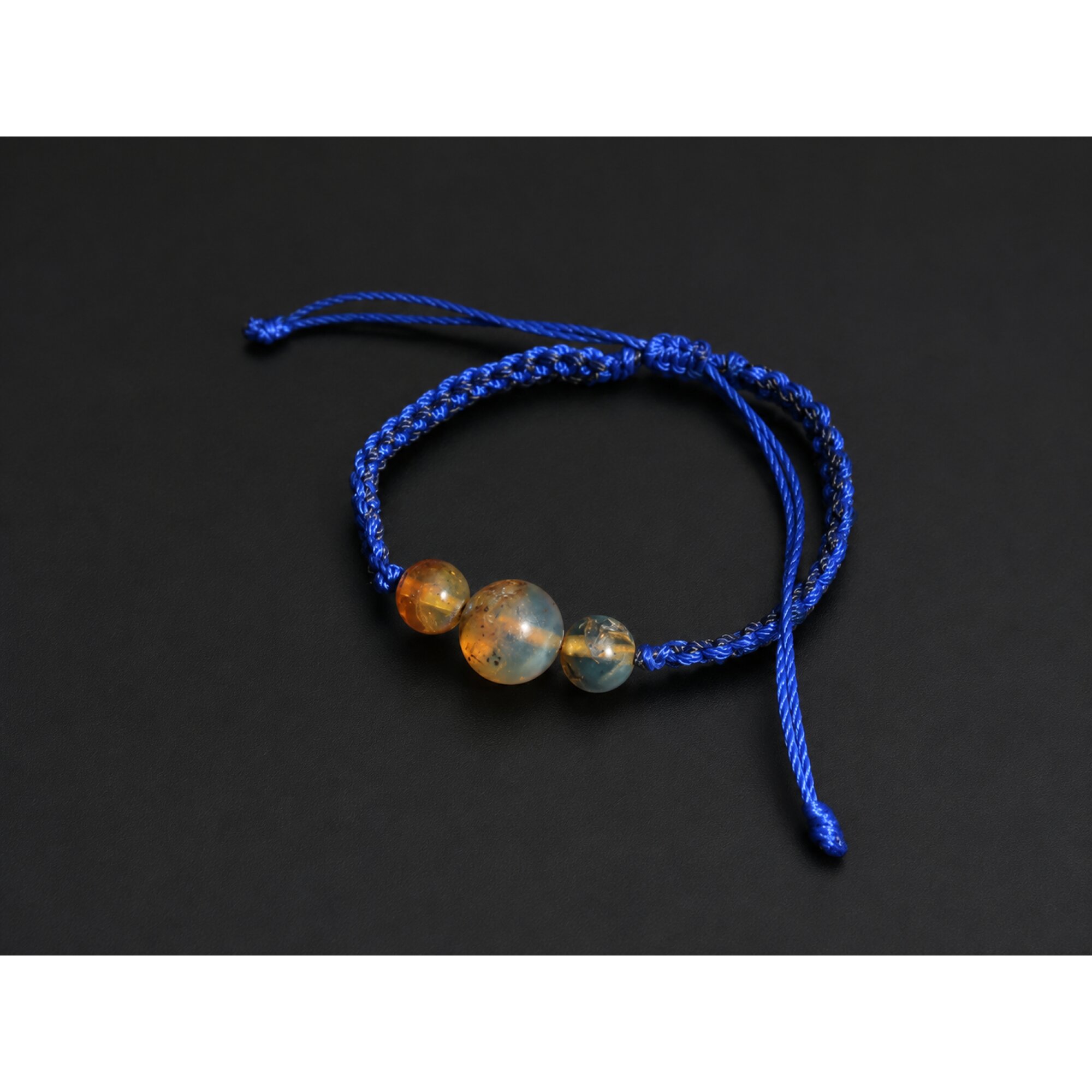Artisan Clear Deep Blue Dominican Amber Bracelet 28mm – photo 5