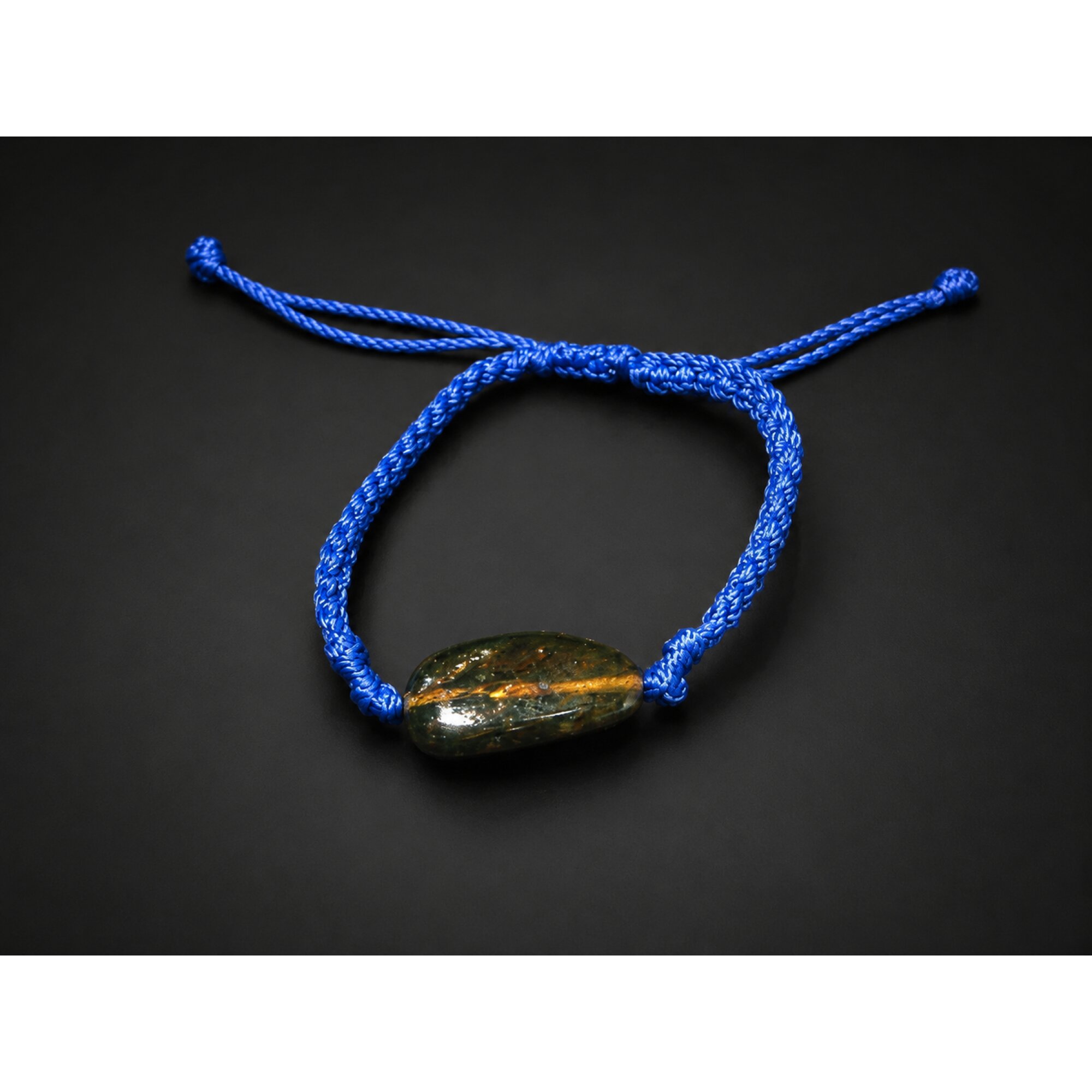 Artisan Translucent Dark Green Dominican Amber Bracelet 28mm – photo 3