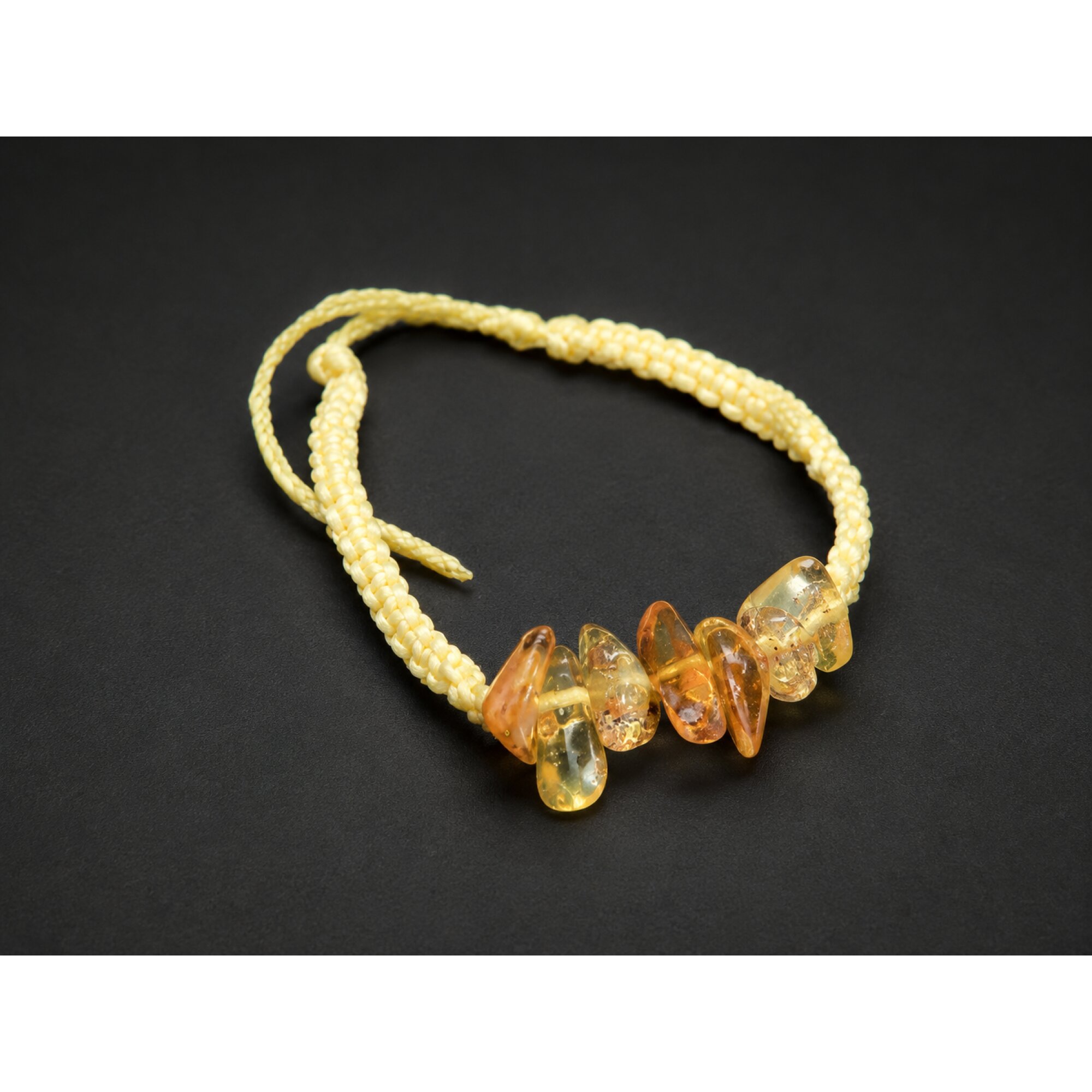 Authentic Clear Yellow Orange Dominican Amber Bracelet 27mm – photo 2