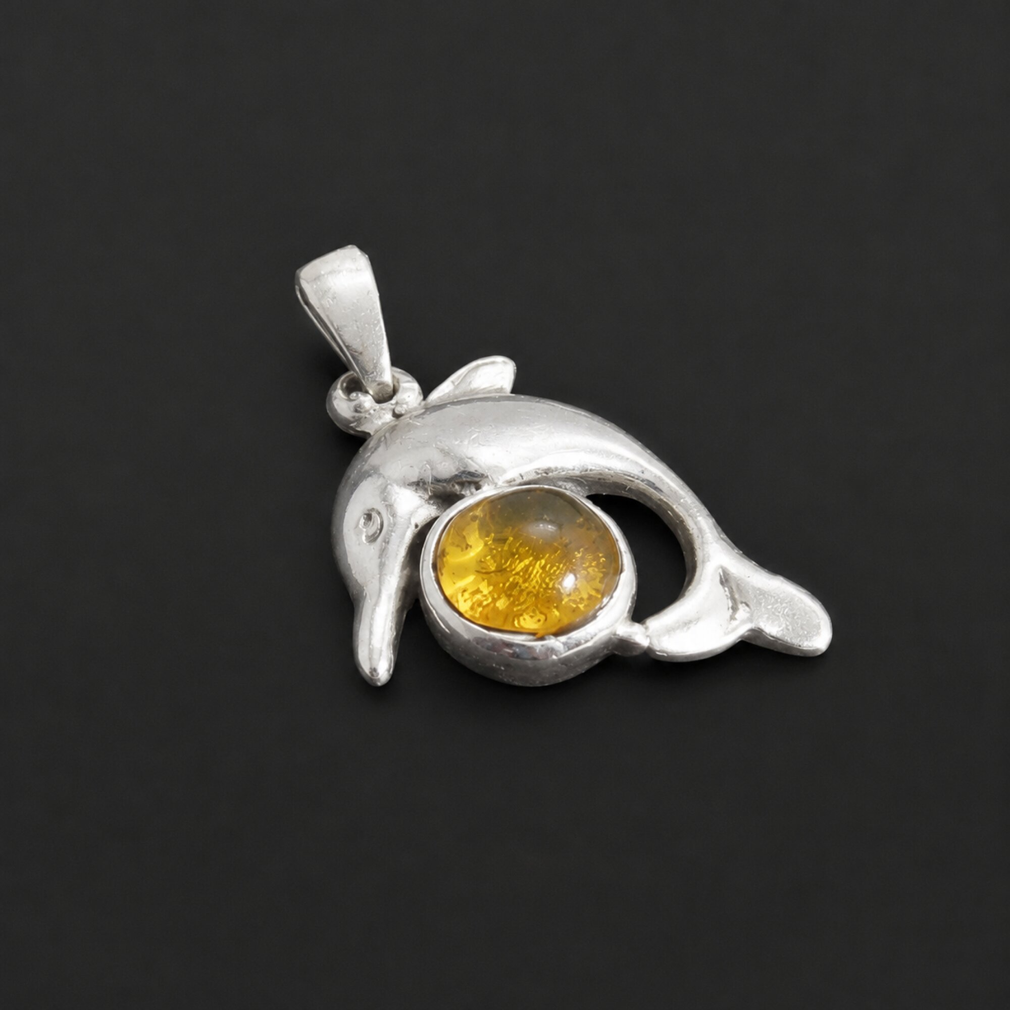 Natural Translucent Light Yellow Dominican Amber 925 Sterling Silver Pendant – photo 2