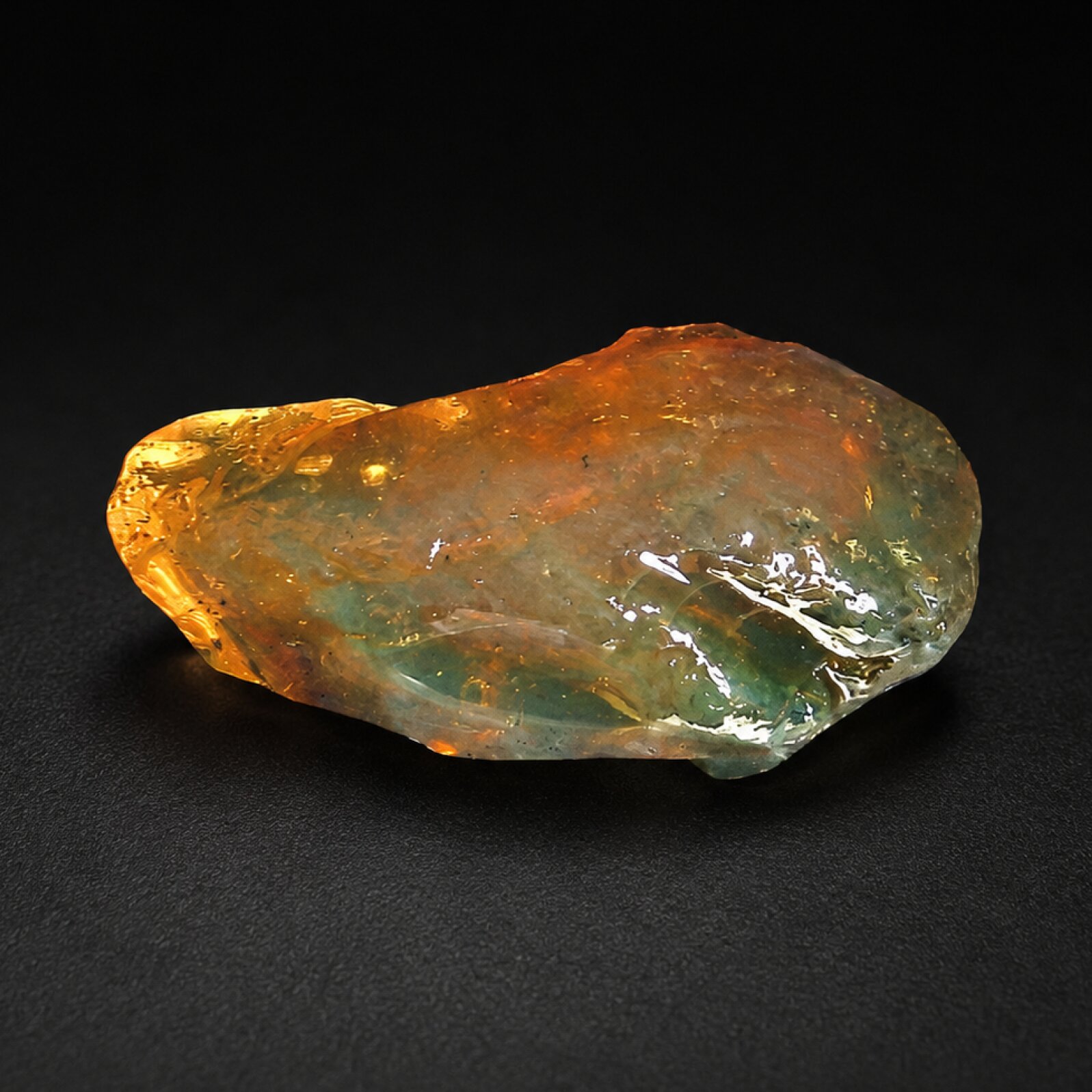 Authentic Crystal Clear Orange Green Dominican Amber Stones 54mm 15.6g