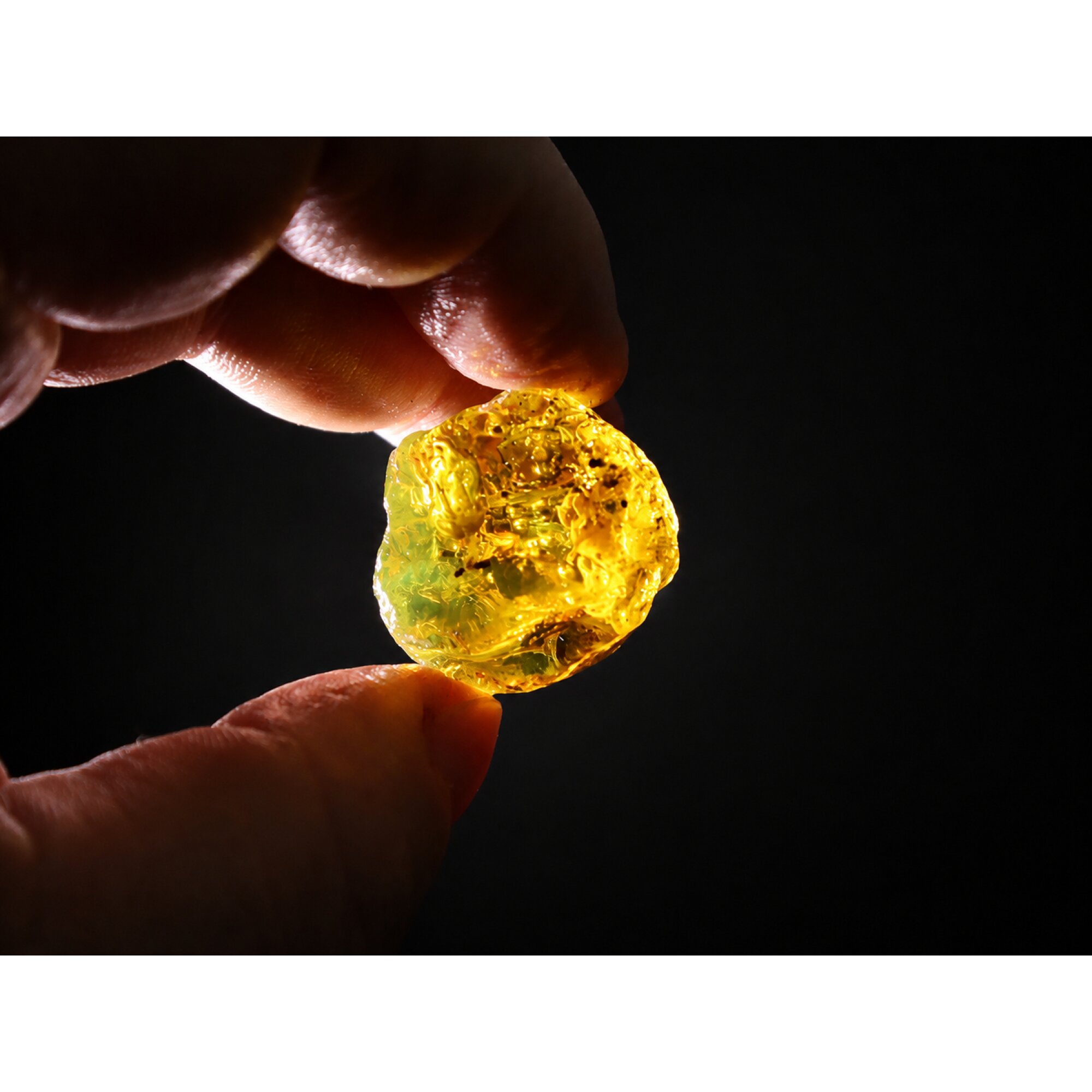 Raw Beauty Clear Olive Green Dominican Amber Natural 30mm 9.2g – photo 5