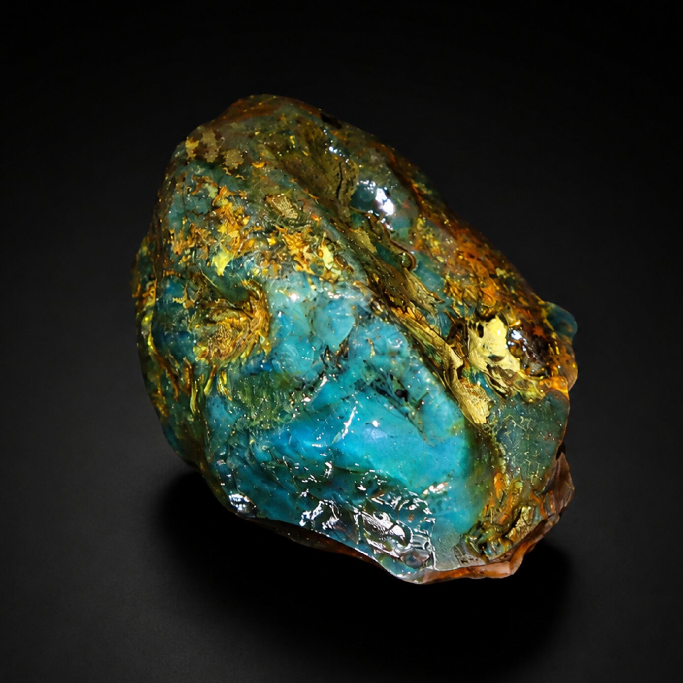 Pure Natural Clear Sky Blue Dominican Amber Stones 54mm 34.1g