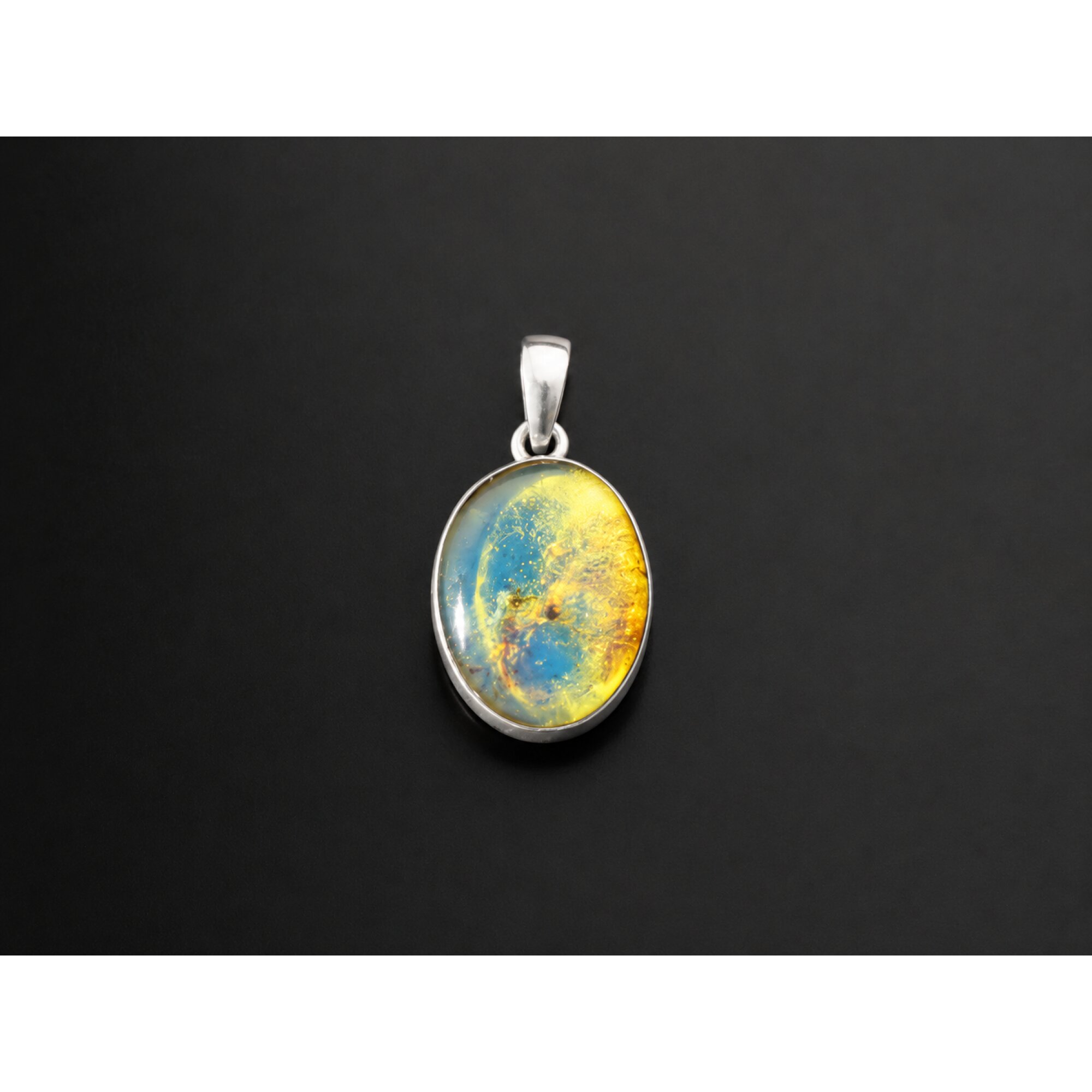 Boutique Quality Clear Sky Blue 925 Sterling Silver Pendant 28mm – photo 3