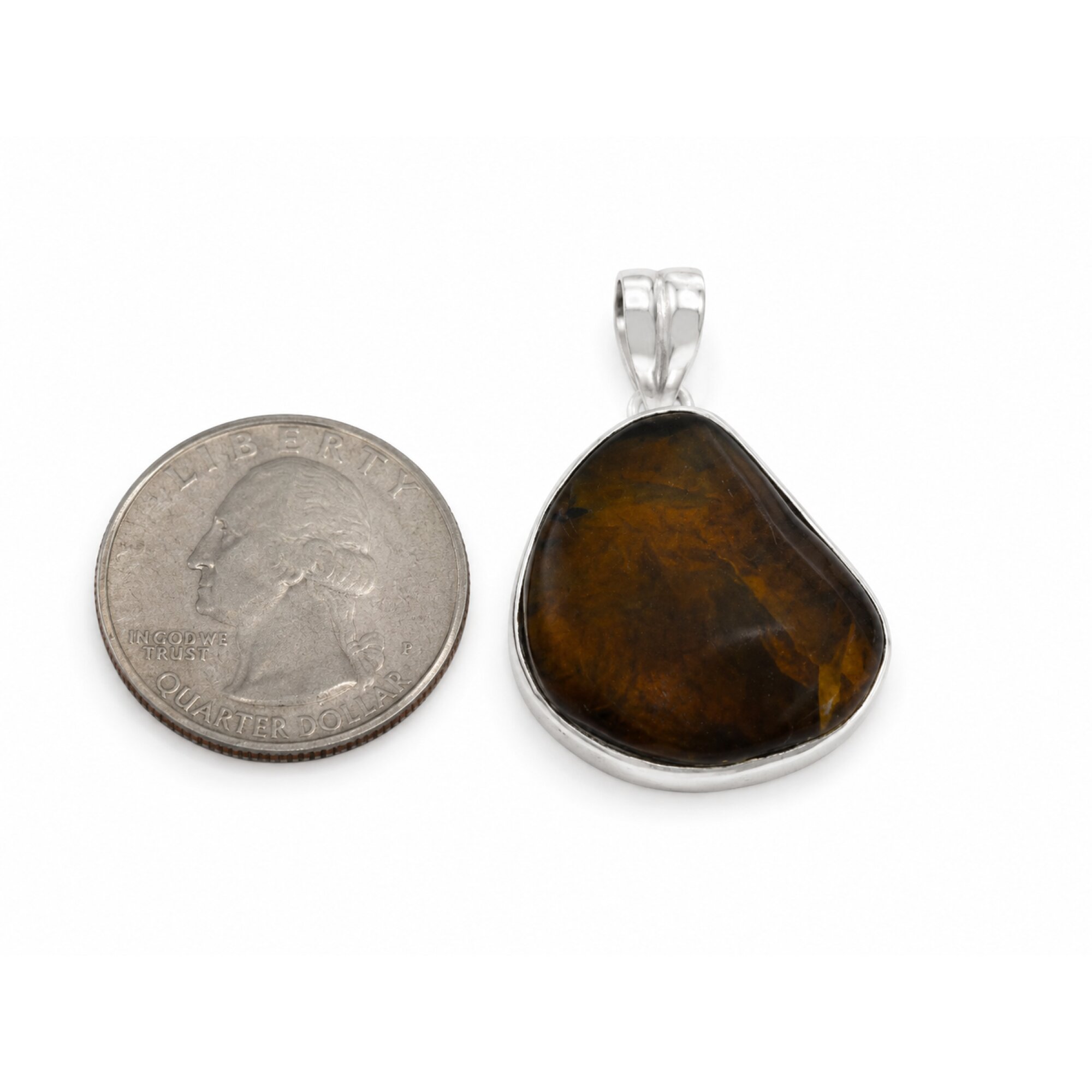 Earth-Crafted Translucent Green Orange 925 Sterling Silver Dominican Amber Pendant – photo 2