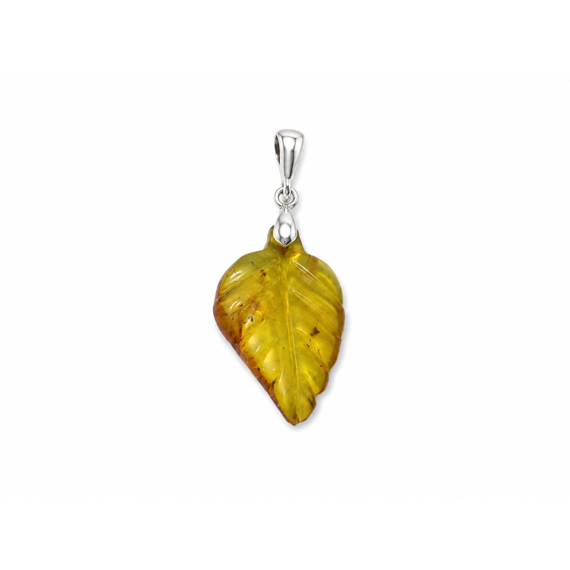 Clear sky blue Natural Dominican Amber leaf 925 Sterling Silver Pendant 38 mm – photo 5