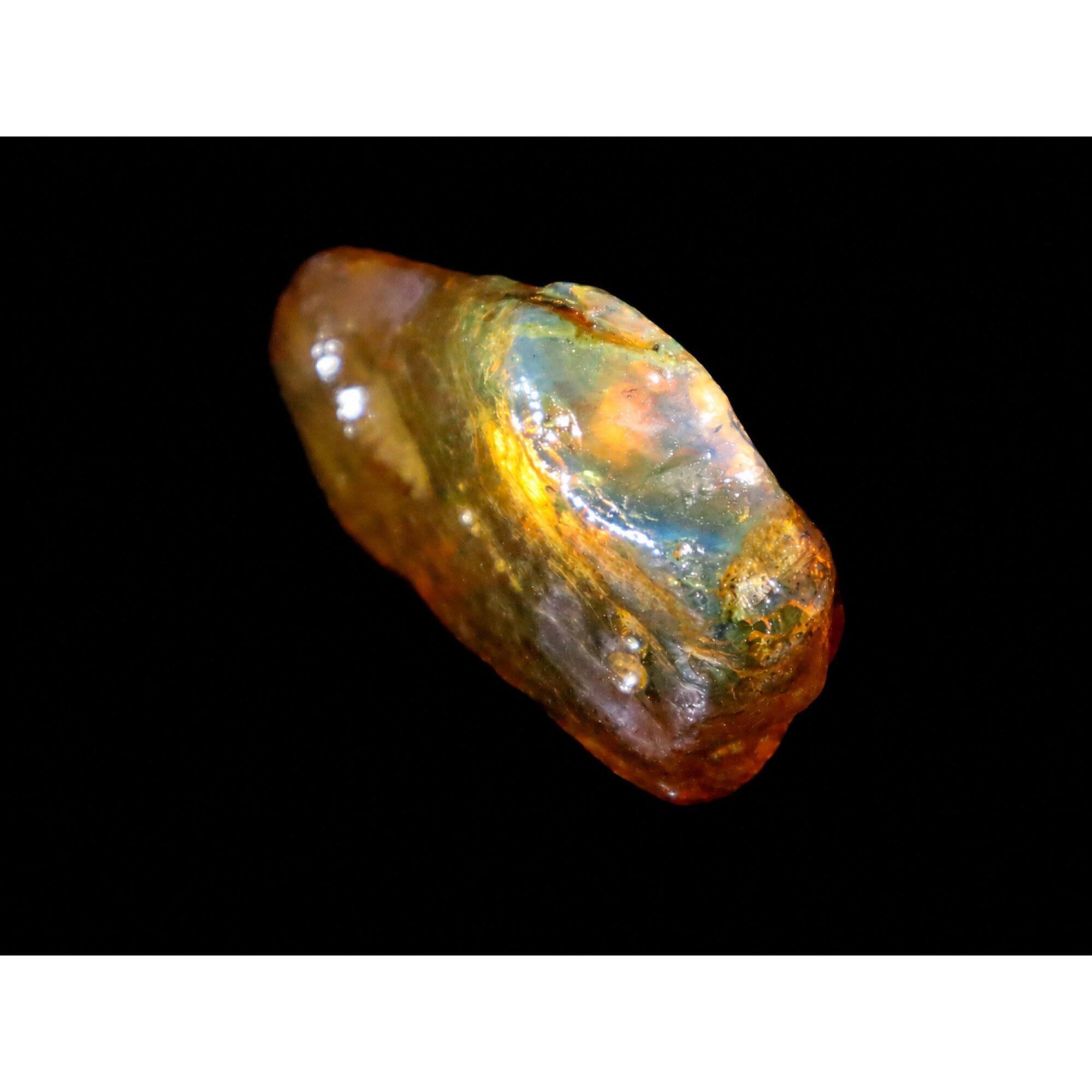 Clear deep yellow Natural Dominican Amber rough Specimen 46 mm