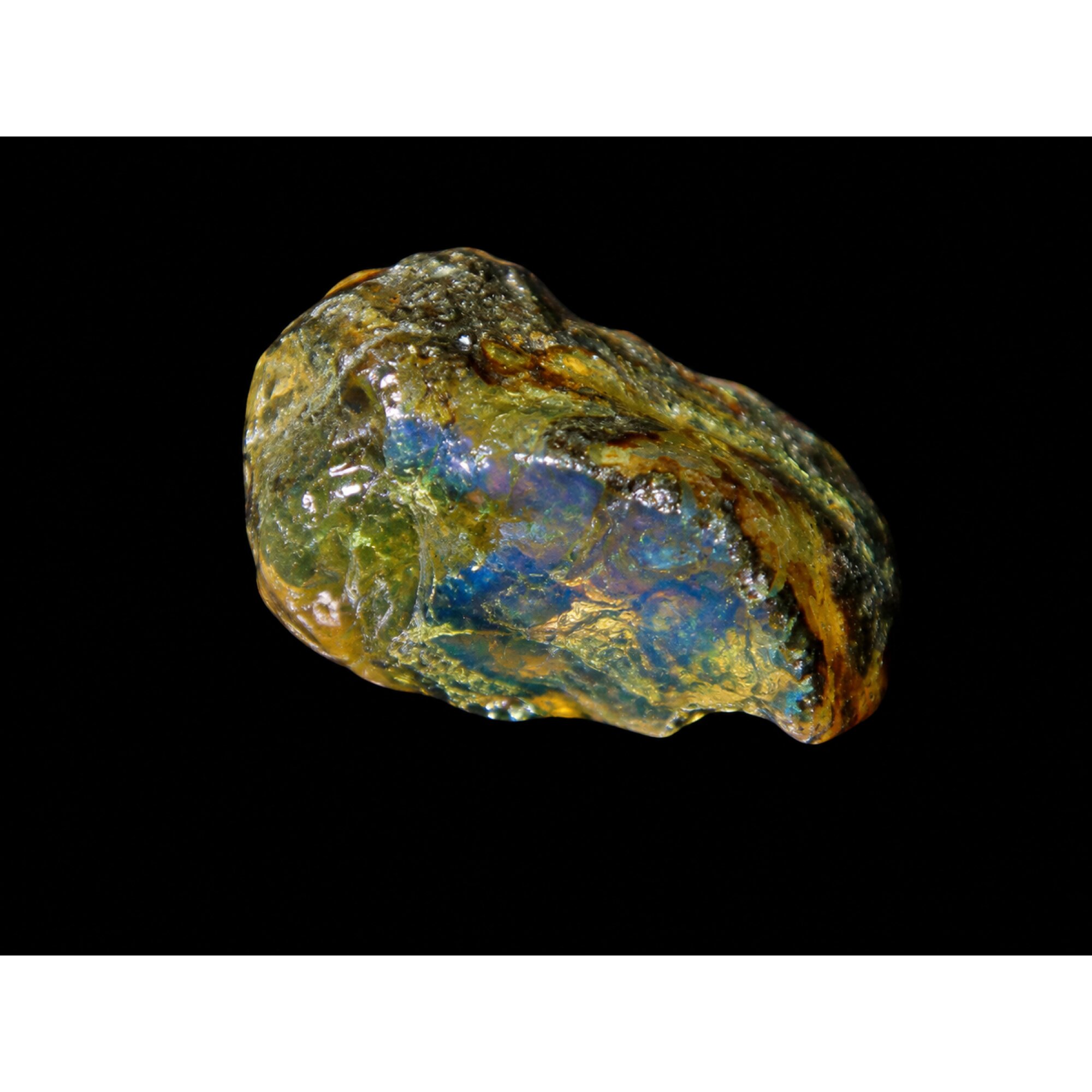 Clear deep blue Natural Dominican Amber rough Specimen 34 mm – photo 6