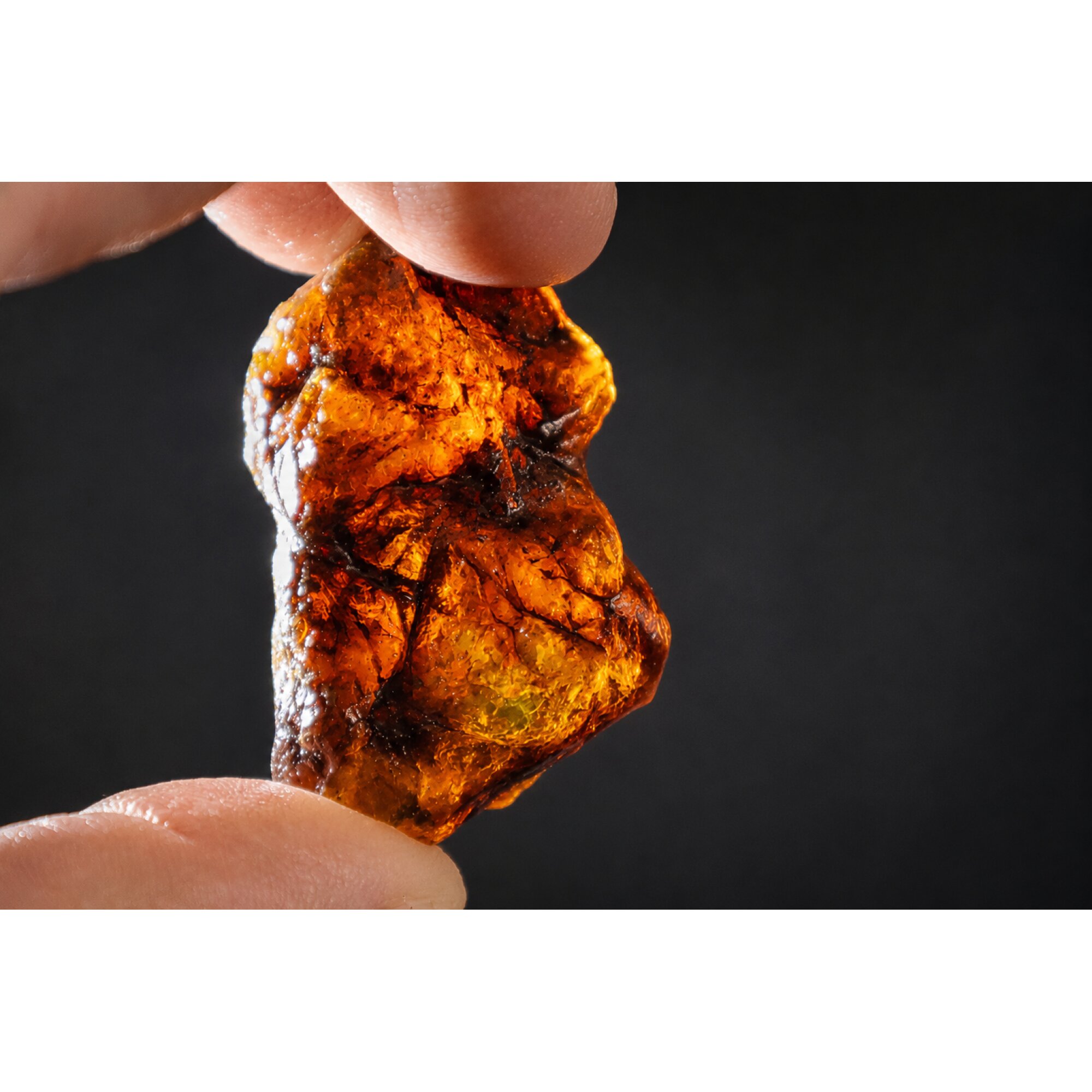 Clear deep orange Natural Dominican Amber rough Specimen 46 mm – photo 6