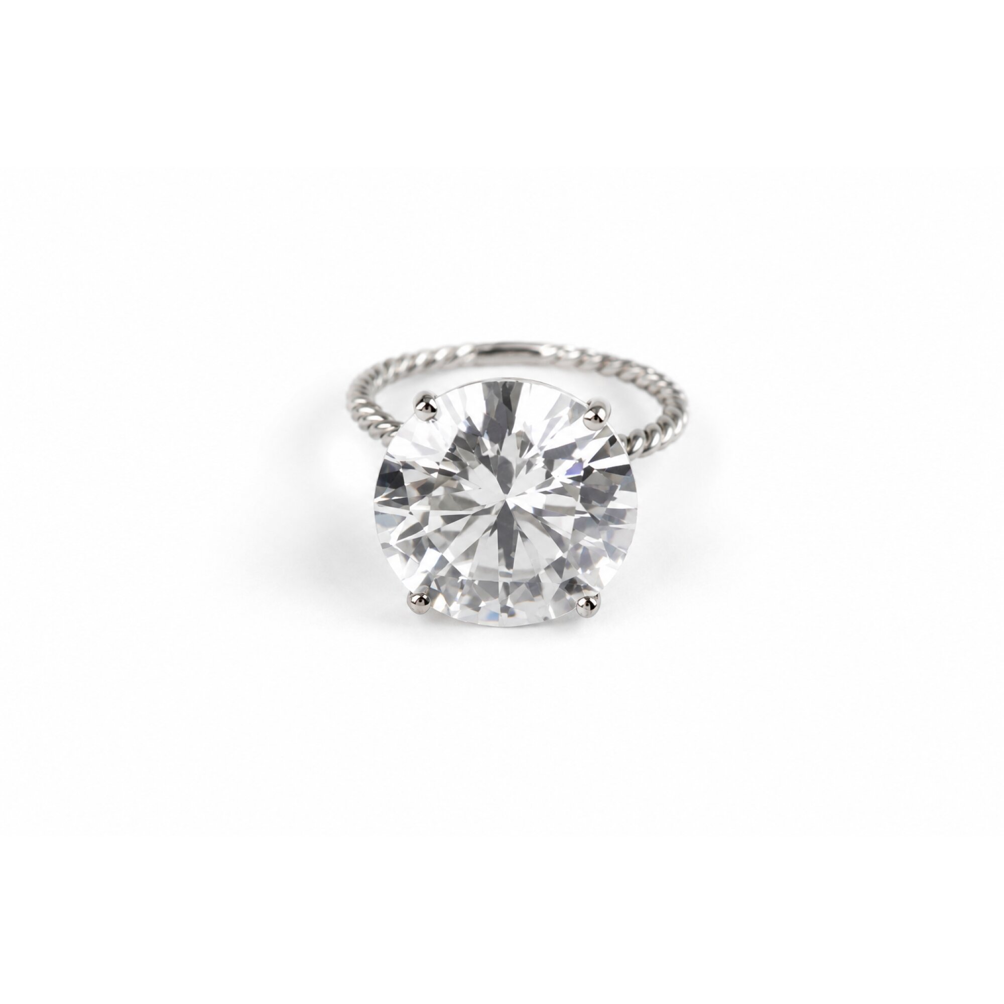 Crystal Clear light white Cubic Zirconia round 925 Sterling Ring Size 6.50 – photo 5