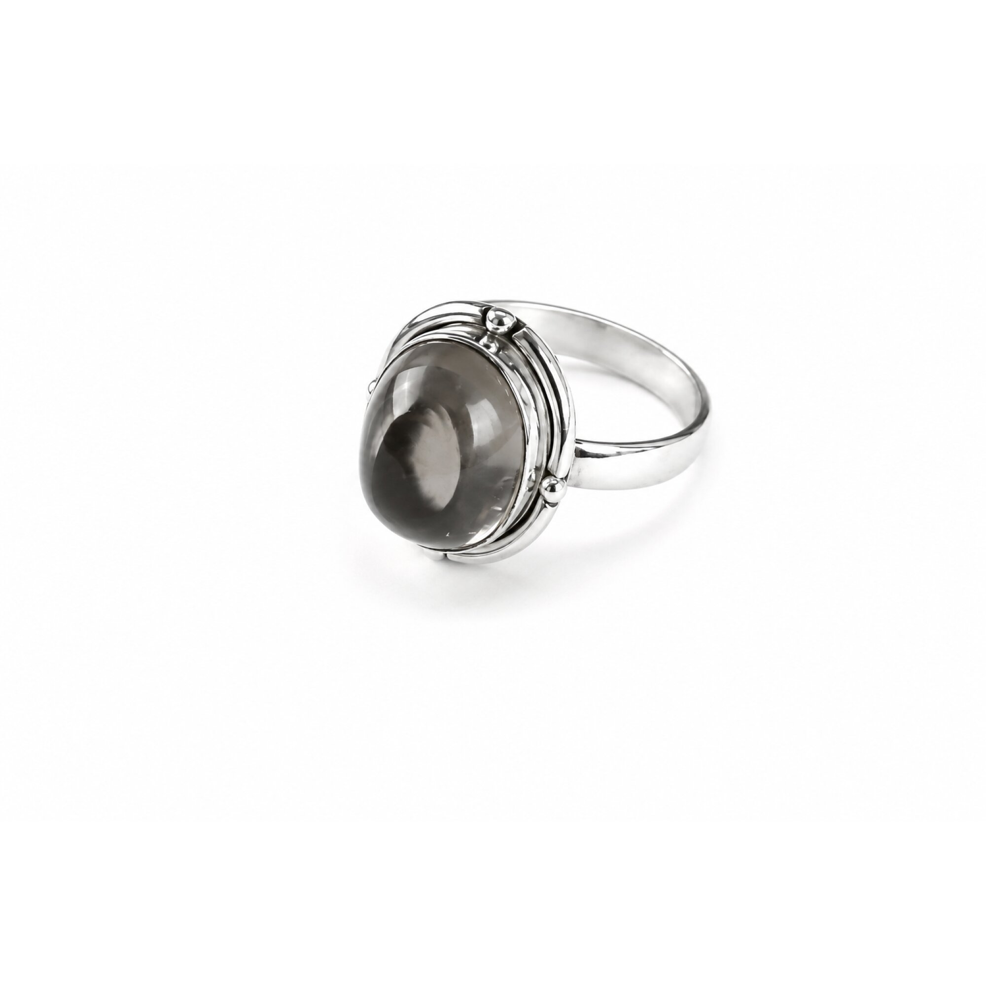 Crystal Clear brown Natural Smoky Quartz oval 925 Sterling Silver Ring Size 7.00 – photo 2