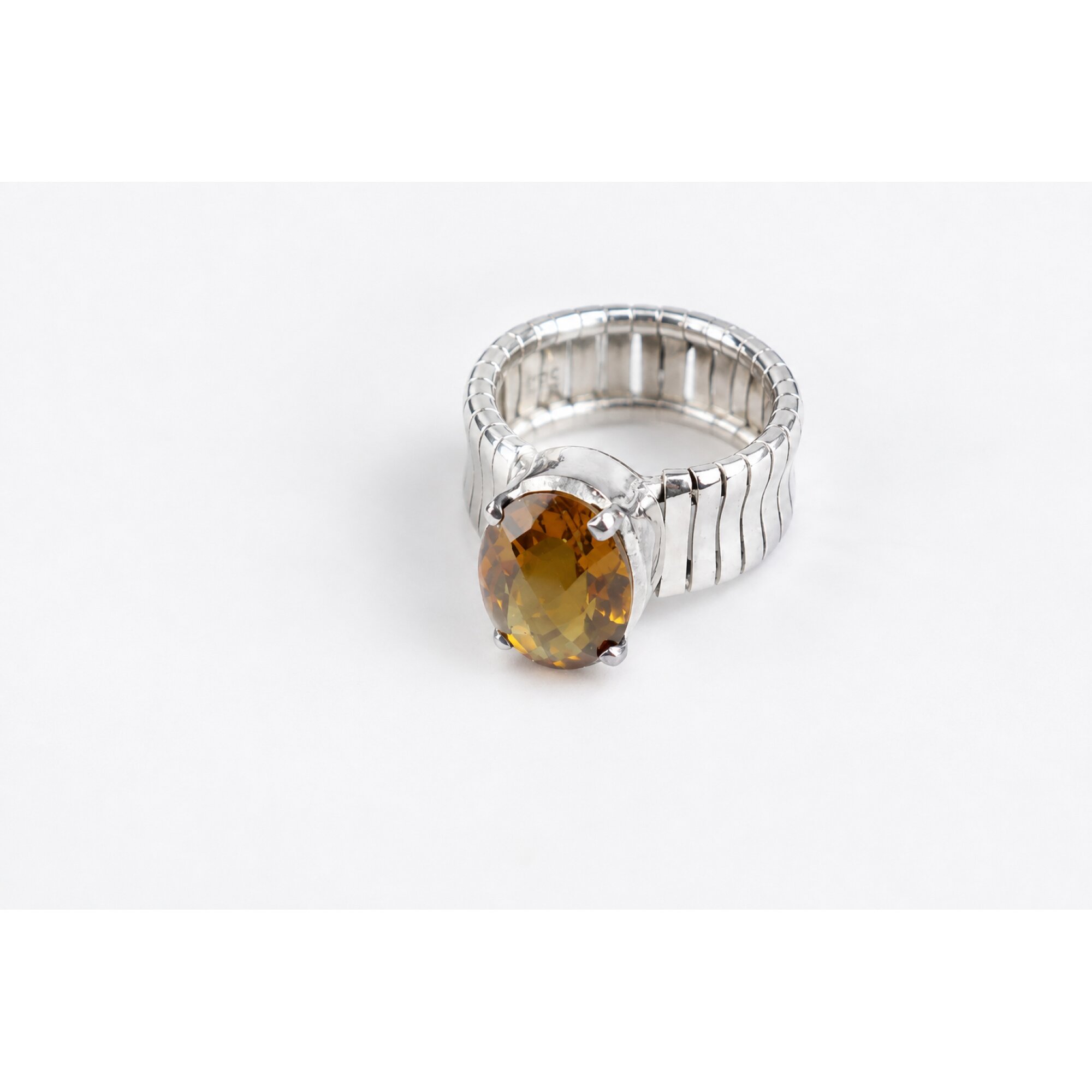 Clear Orange Natural Citrine oval 925 Sterling Silver Ring Size 7.50 – photo 5