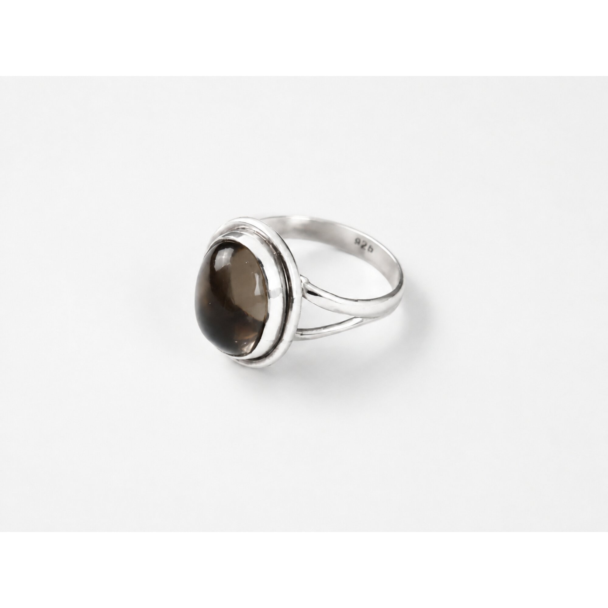 Clear light brown Natural Smoky Quartz oval 925 Sterling Silver Ring Size 8.50 – photo 7
