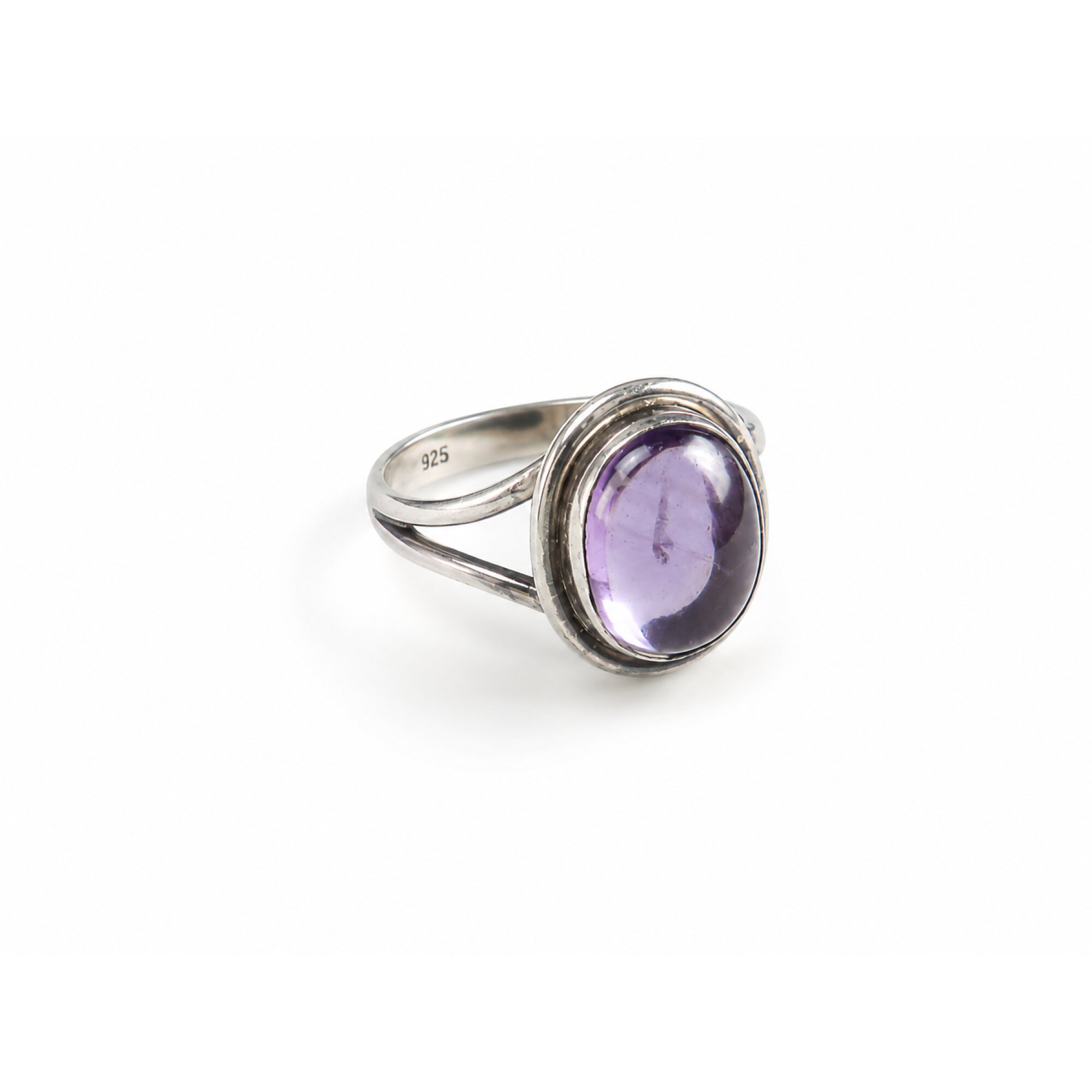 Clear purple Natural amethyst oval 925 Sterling Silver Ring Size 7.00 – photo 5